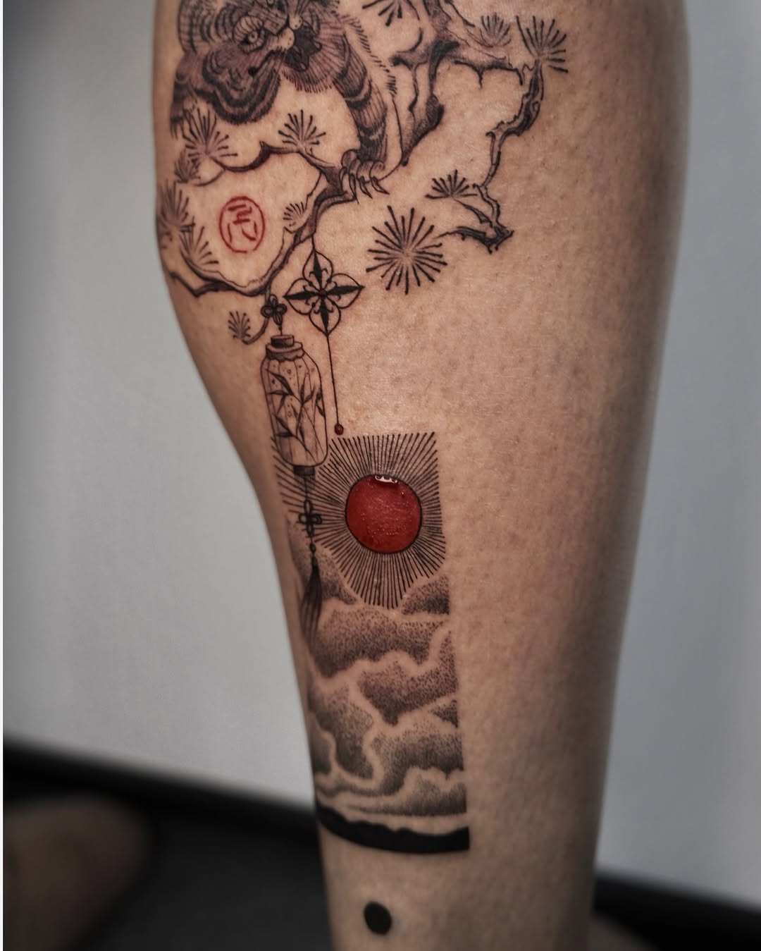Tattoo by @lilithink — japanese_irezumi, dotwork