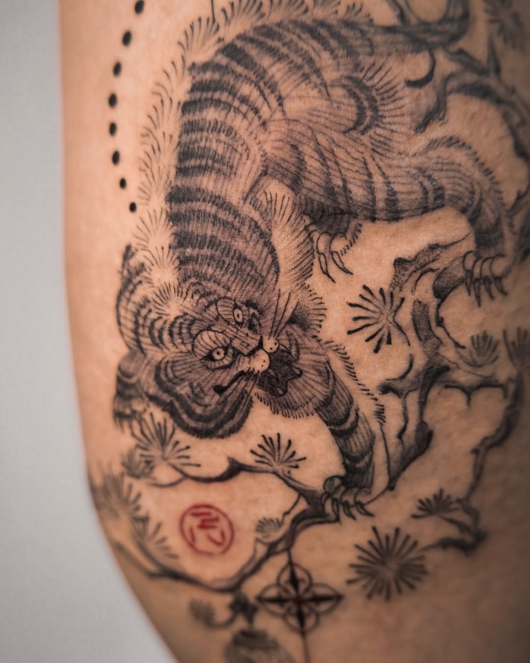 Tattoo by @lilithink — japanese_irezumi, black_and_grey