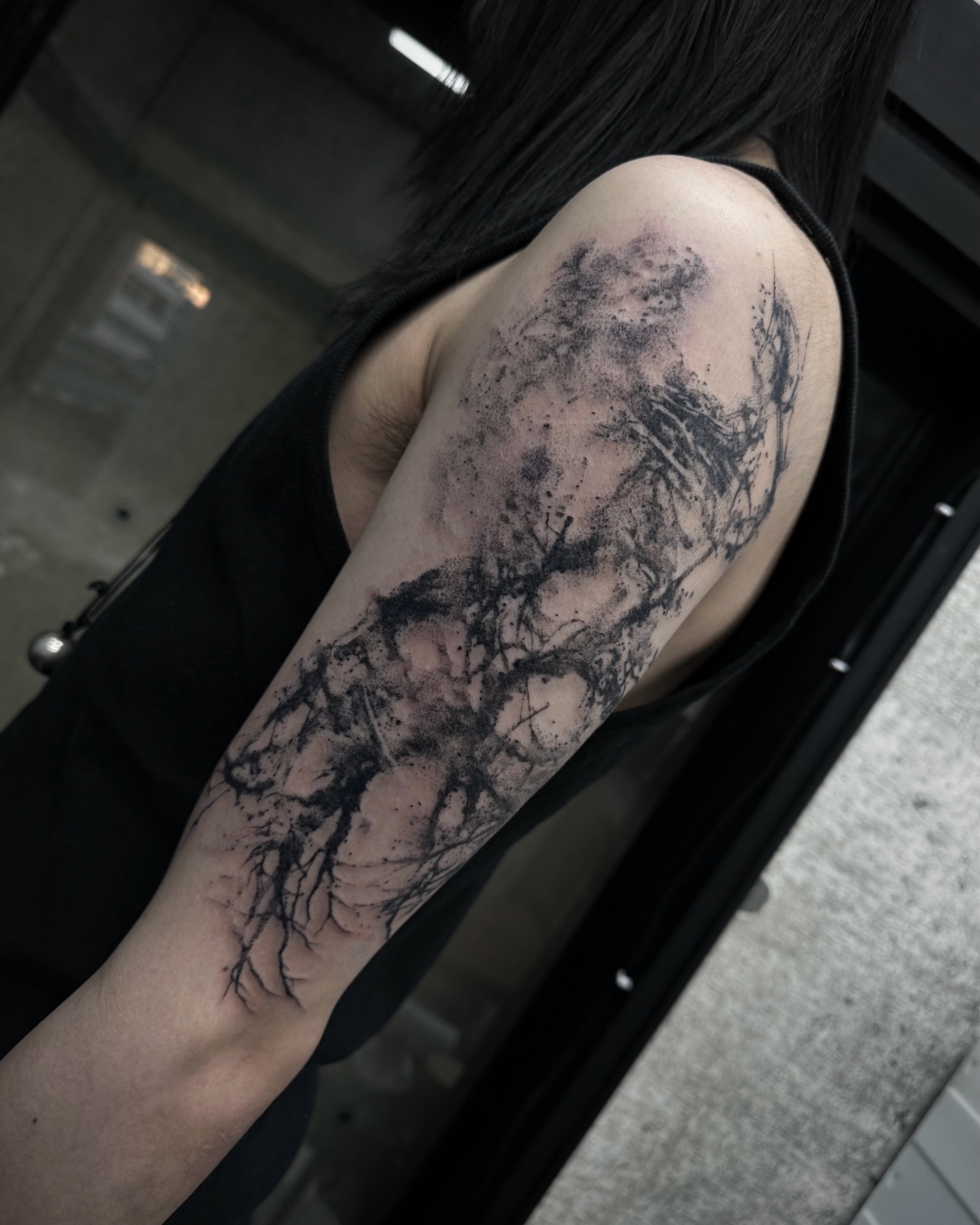 Tattoo by @9ti_________ — dotwork, black_and_grey