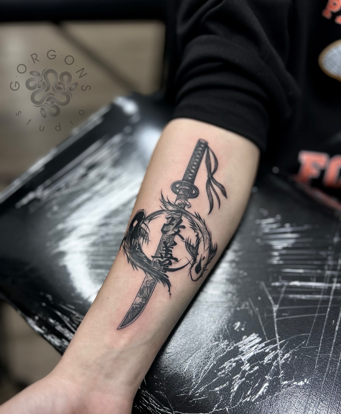 Tattoo by @tygydyk.tattoo — black_and_grey, japanese_irezumi
