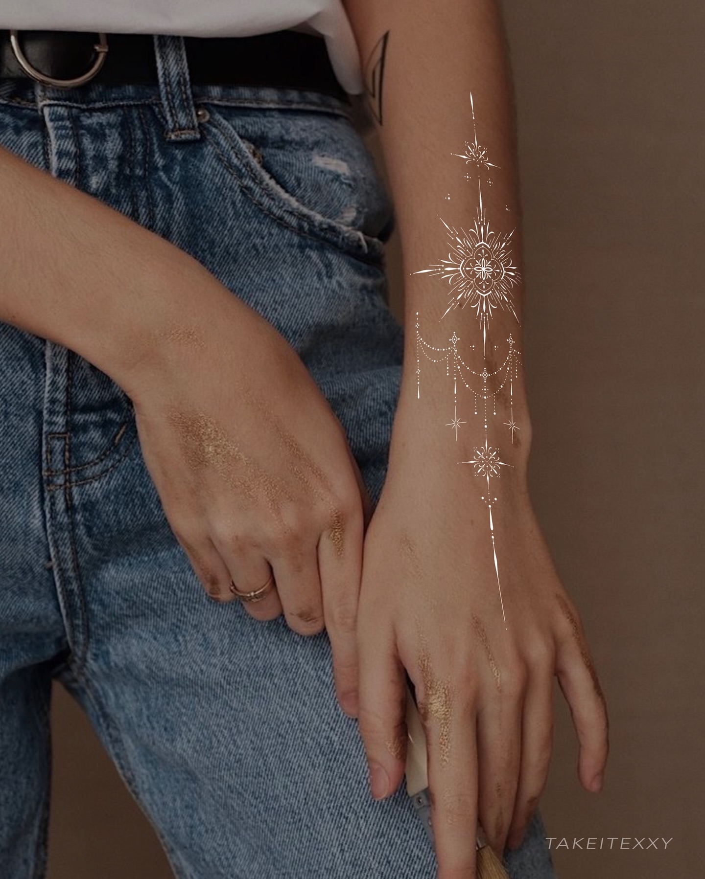 Geometric design geometric tattoo on the forearm by Easy