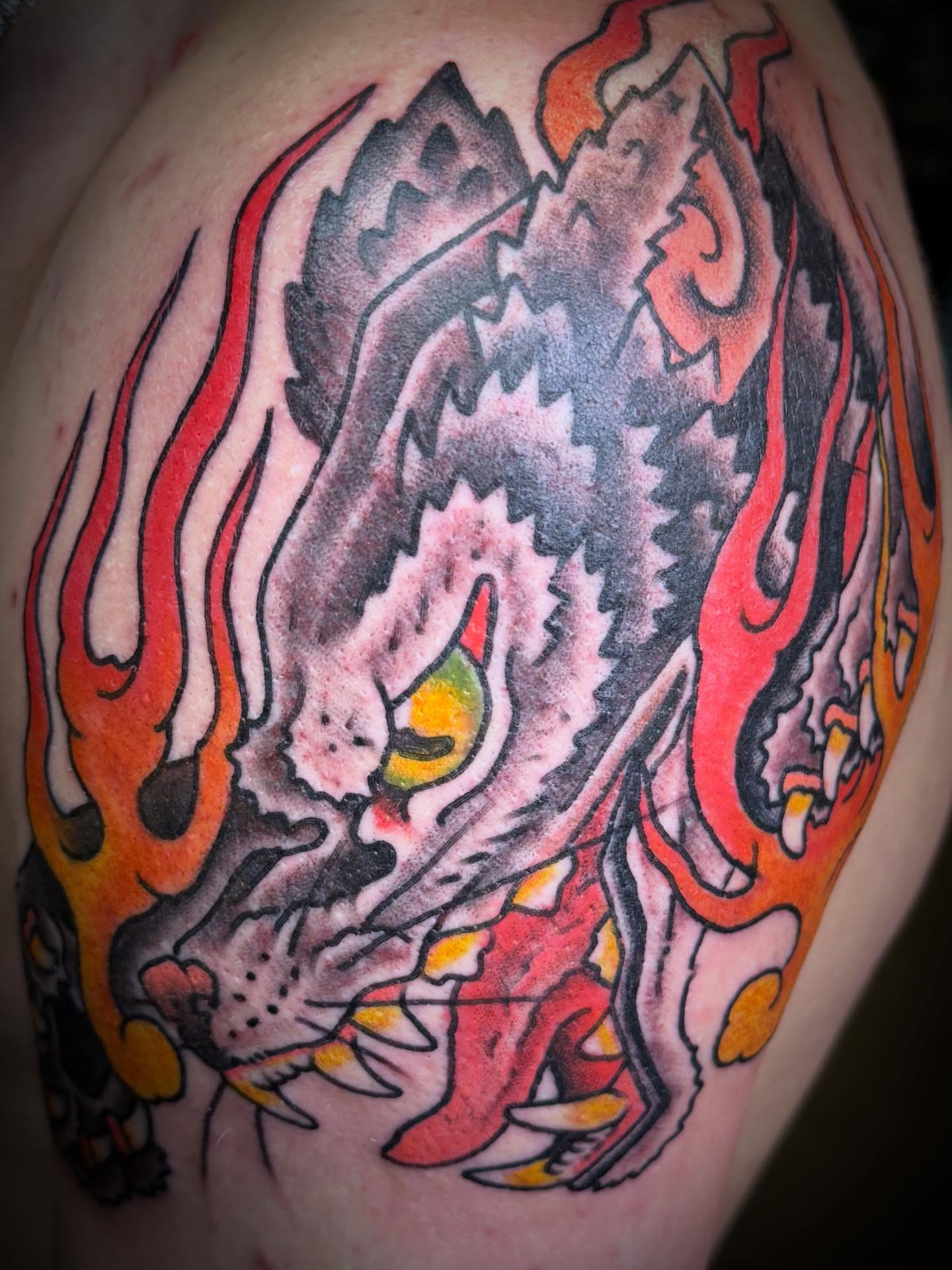 Tattoo by @glessnertattoo — american_traditional, dotwork