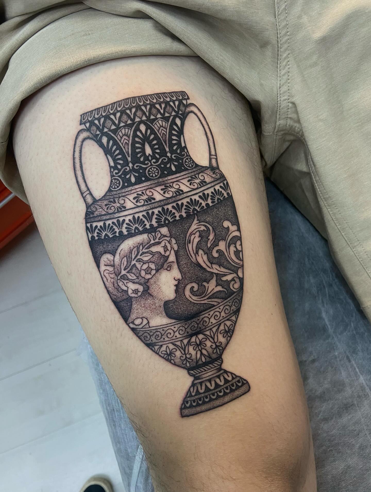 Tattoo by @naganumatattoo — black_and_grey