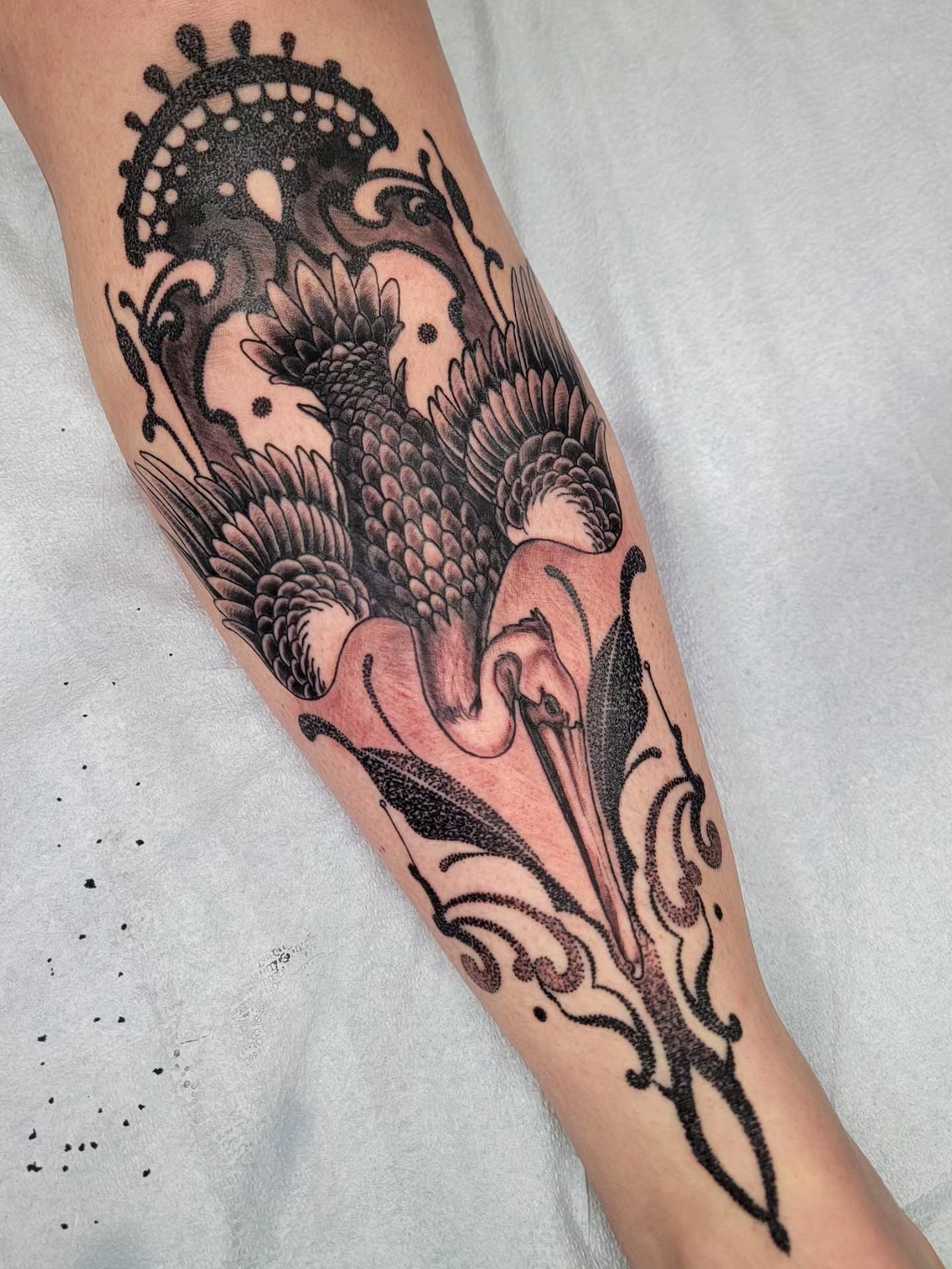 Tattoo by @jeremylaflammetattoos — black_and_grey, dotwork