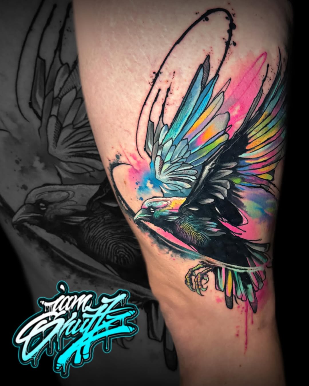 Tattoo by @iamshultz — trash_polka, watercolor