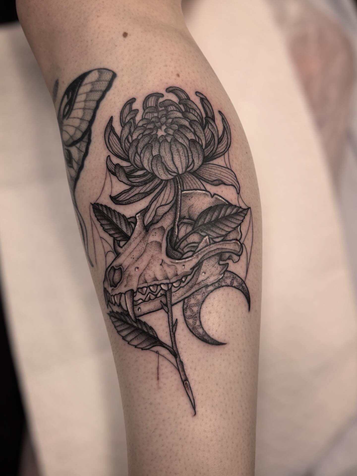 Tattoo by @_crybaby.tattoos — black_and_grey, realism