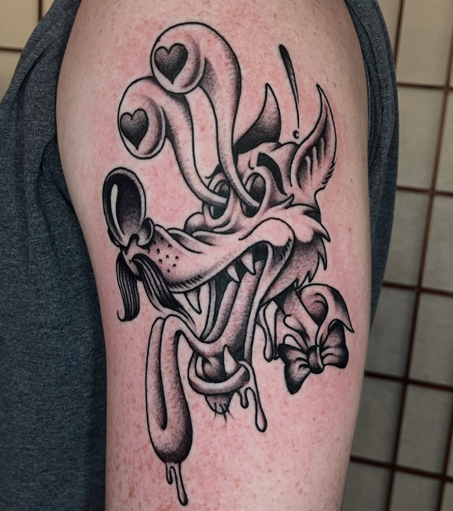 Tattoo by @jesus_pieces_ — dotwork, black_and_grey