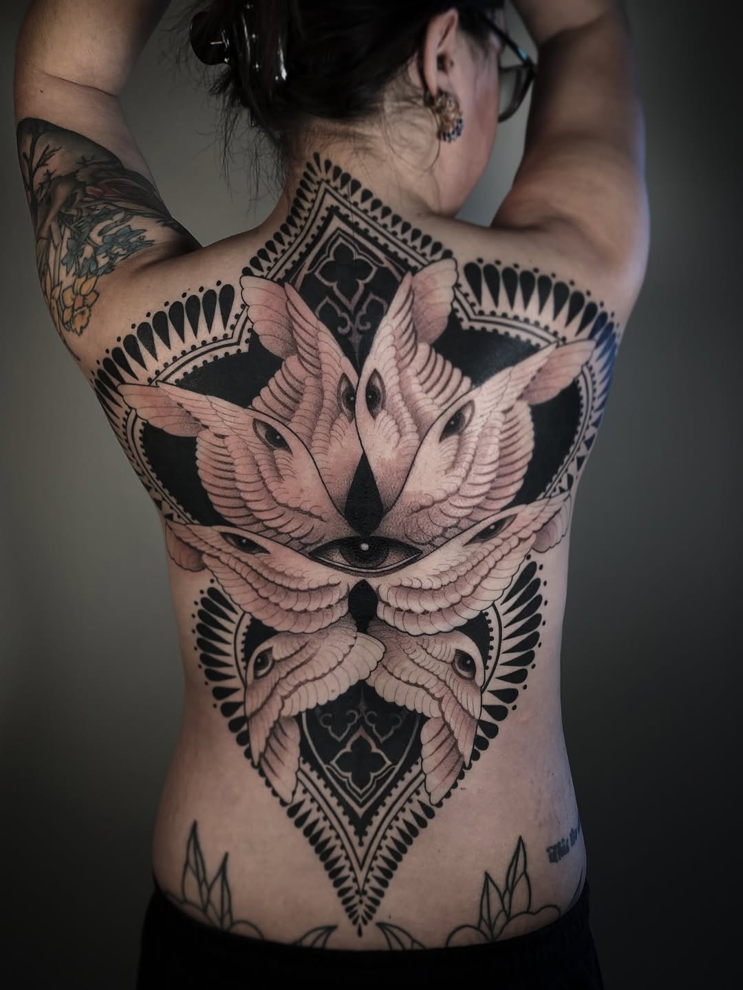 Tattoo by @n.dickinson — black_and_grey, ornamental