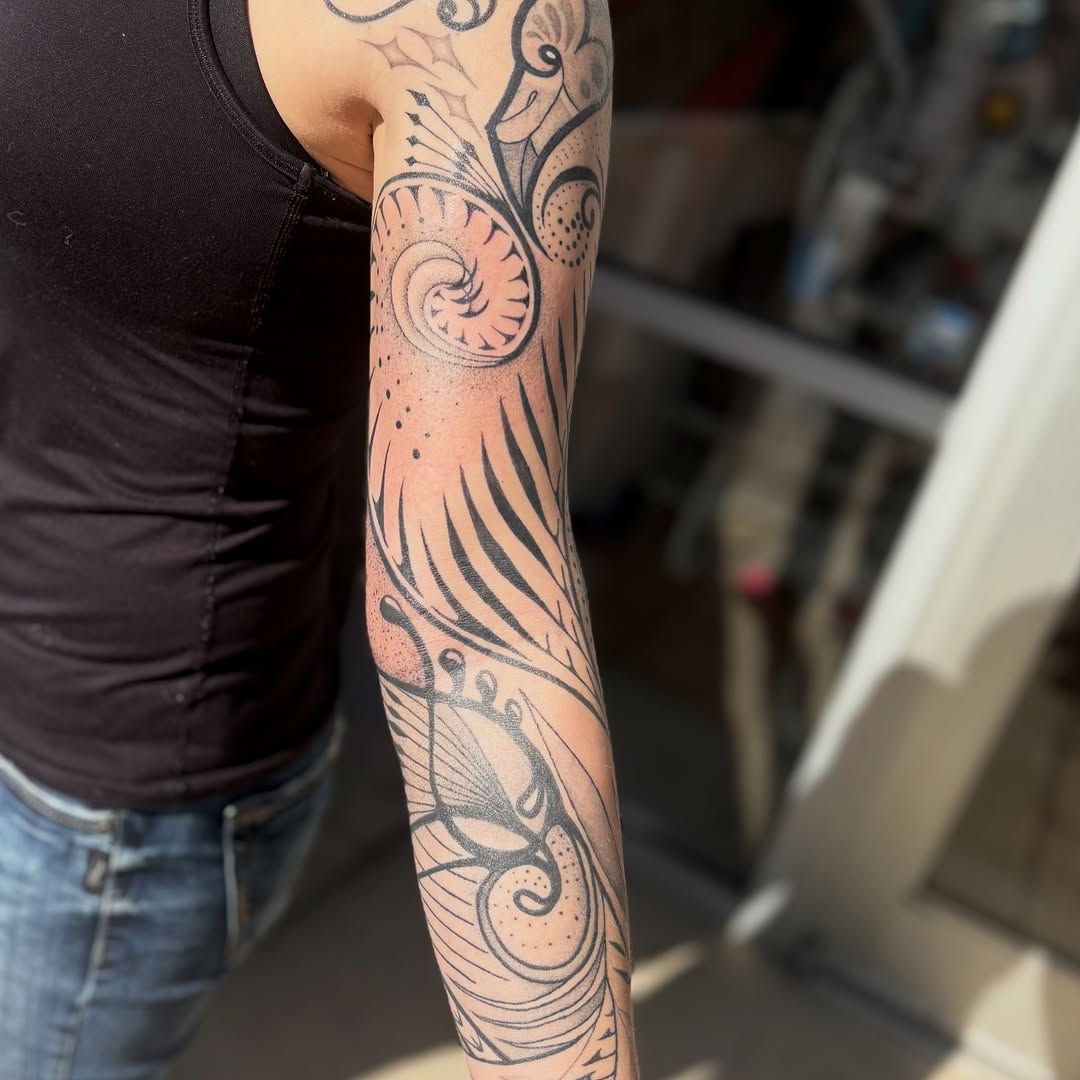 Tattoo by @madtatclub — ornamental, dotwork