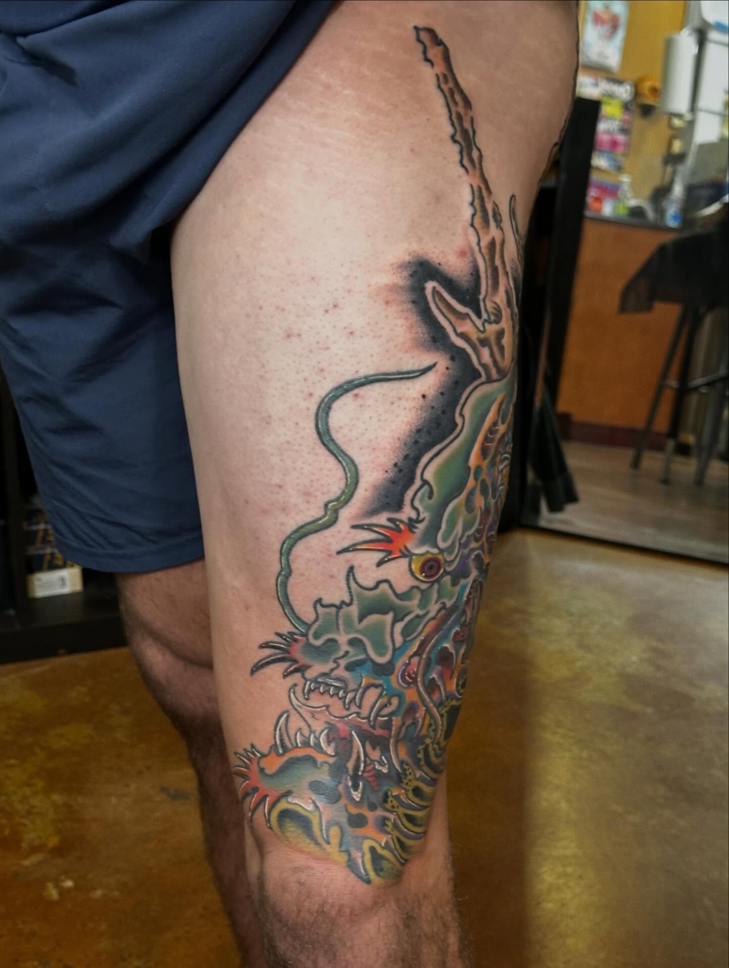 Tattoo by @sailorsushi_ — japanese_irezumi, black_and_grey