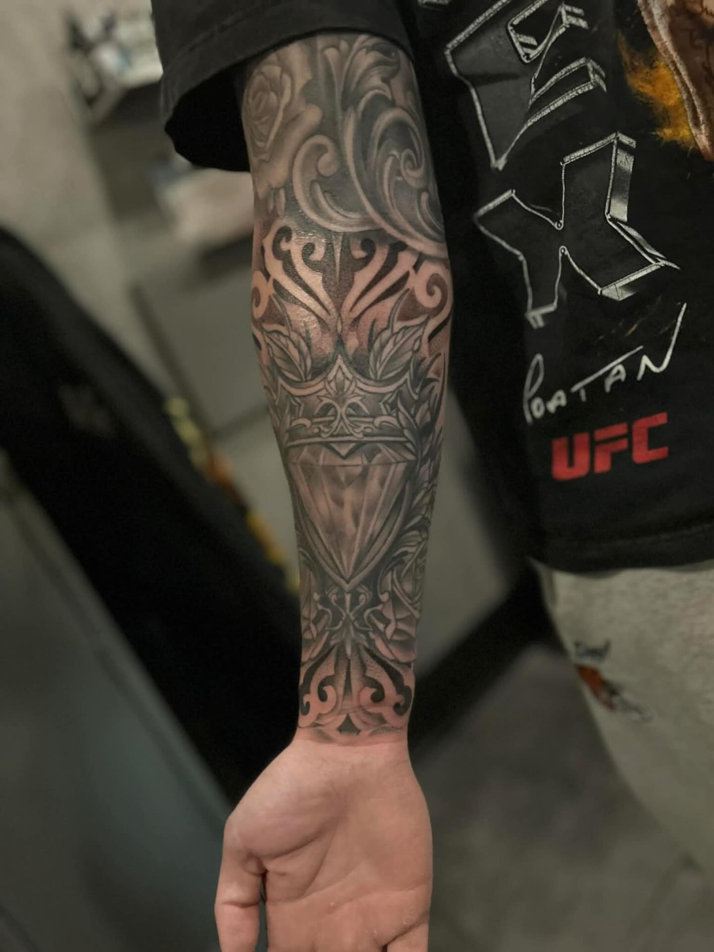 Tribal ornamentation tribal tattoo on the forearm by Brian Keith