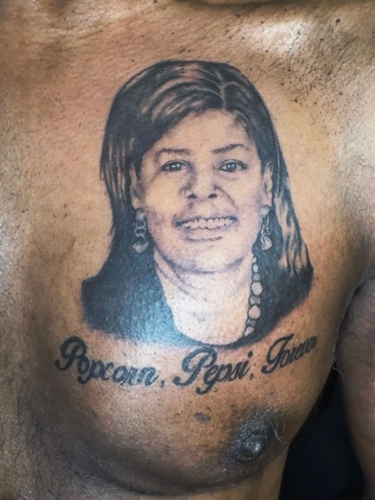 Portrait realism tattoo on the chest by Jihaad staley π¦, Charlotte, North Carolina