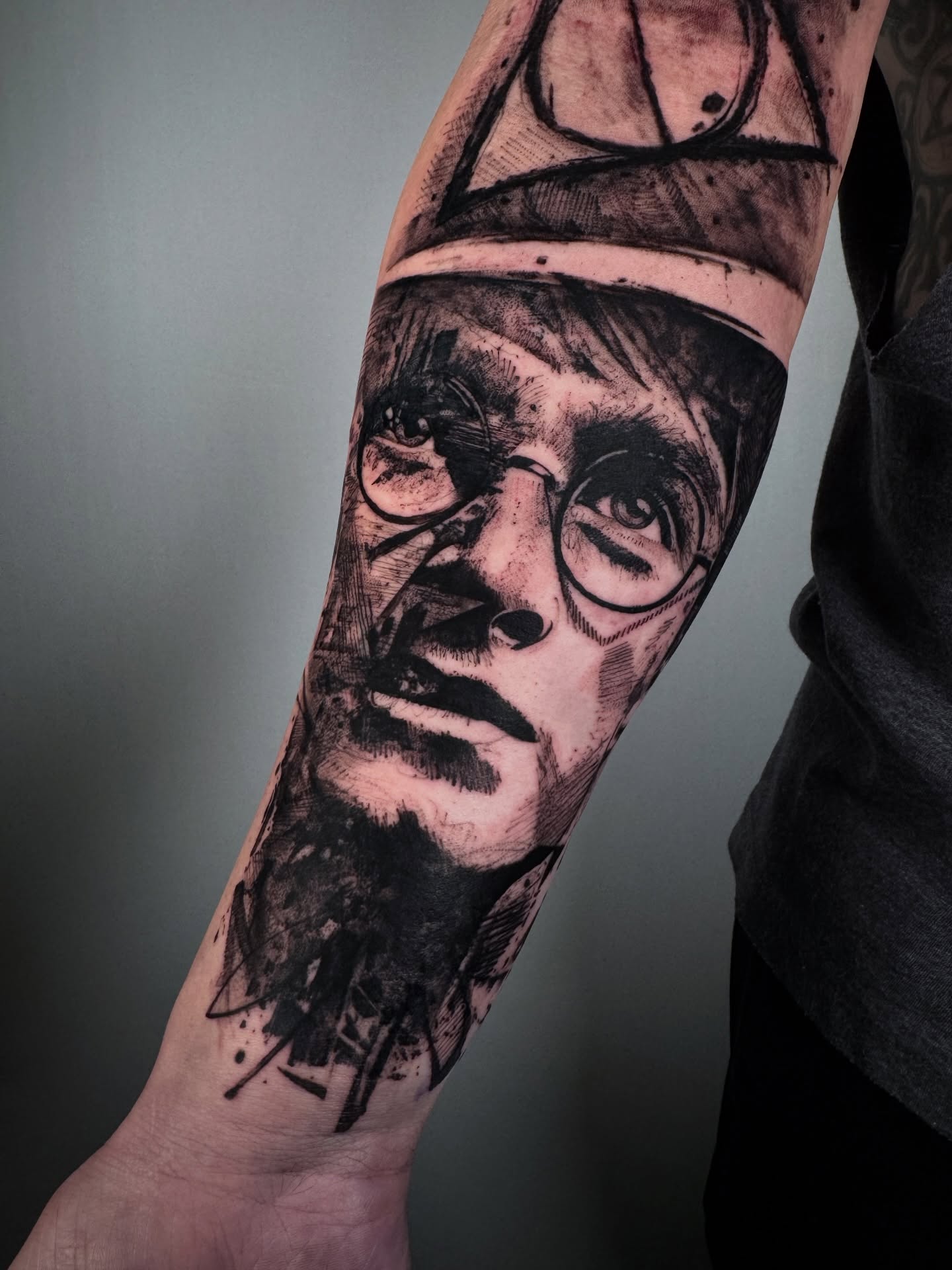 Harry Potter realism tattoo on the forearm by Georgios Papadopoulos Tattoo Artist Los