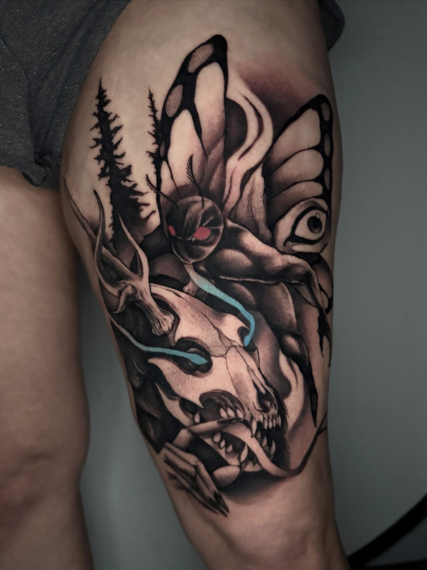 Tattoo by @ilovemorganxo โ dark_realism, black_and_grey