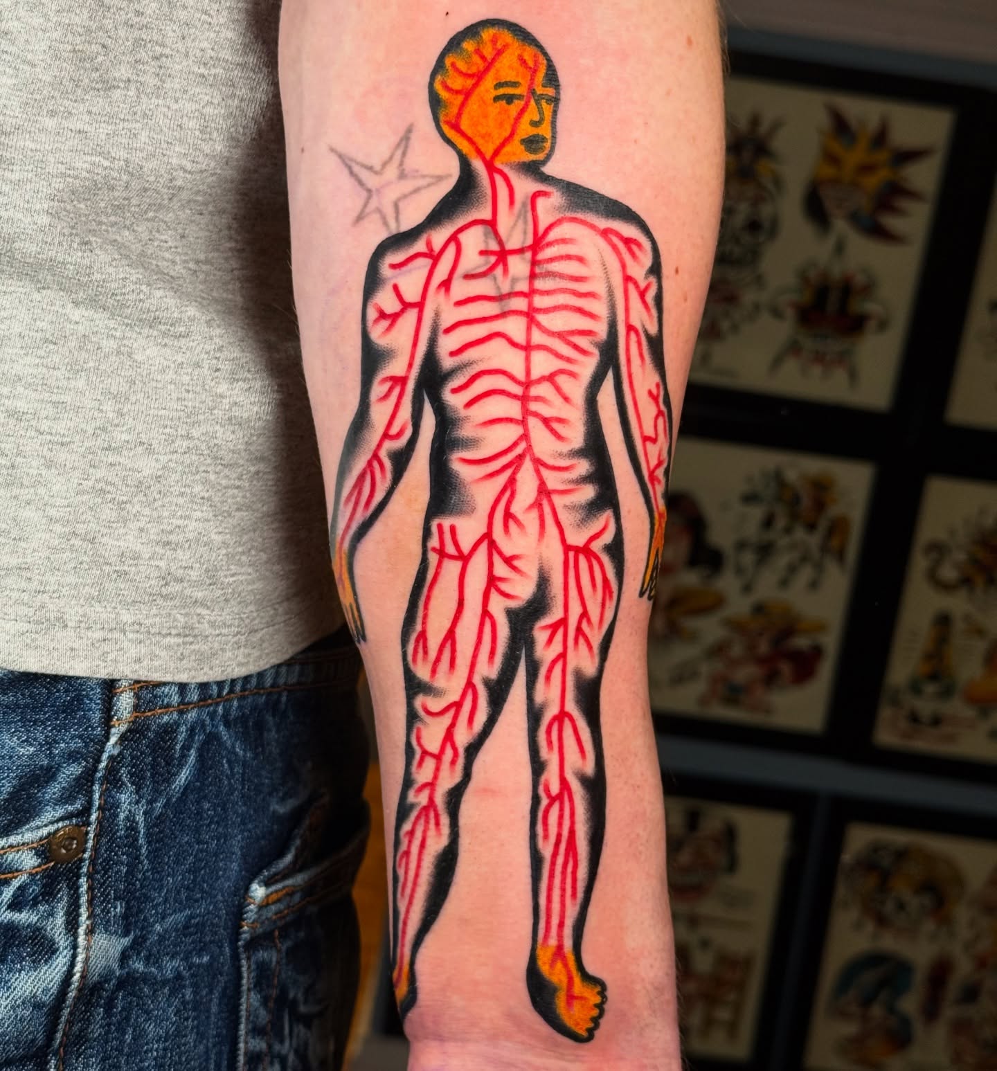 Human anatomy American traditional tattoo on the forearm by ๐ฎ๐๐๐๐ ๐ญ๐๐๐๐๐