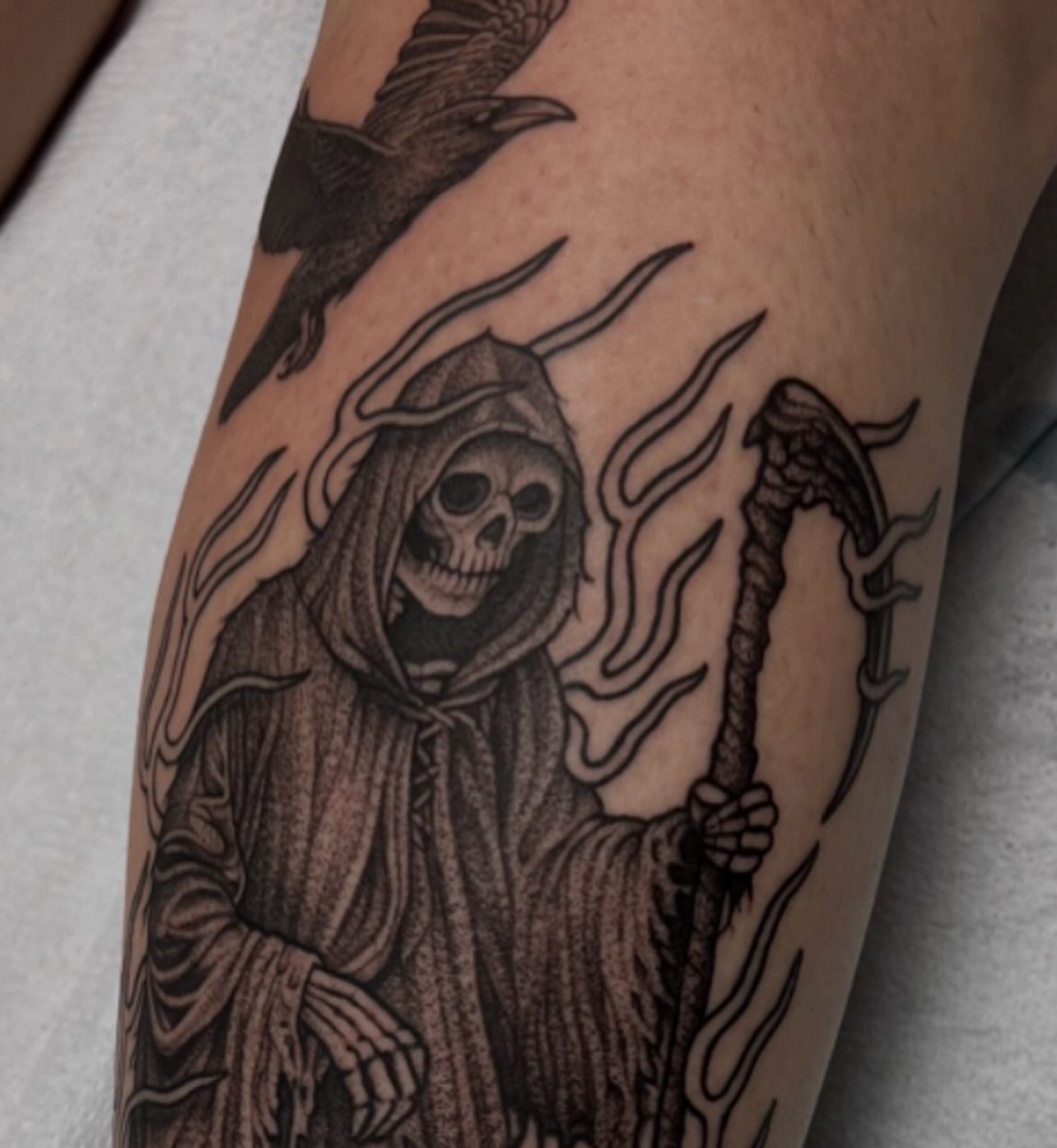 Tattoo by @michaelvillalobostattoo — black_and_grey