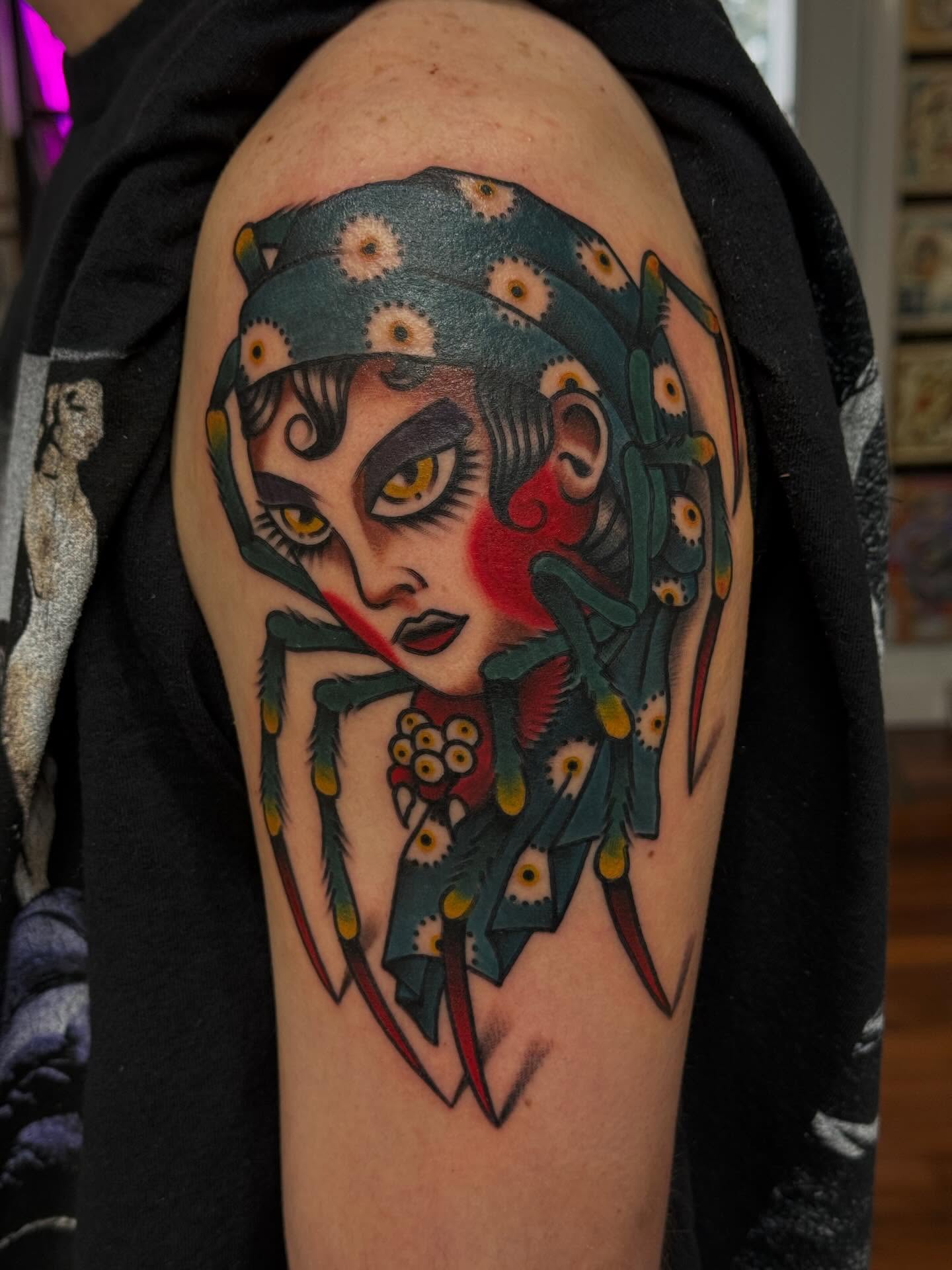 Tattoo by @althetattooer — american_traditional, trash_polka