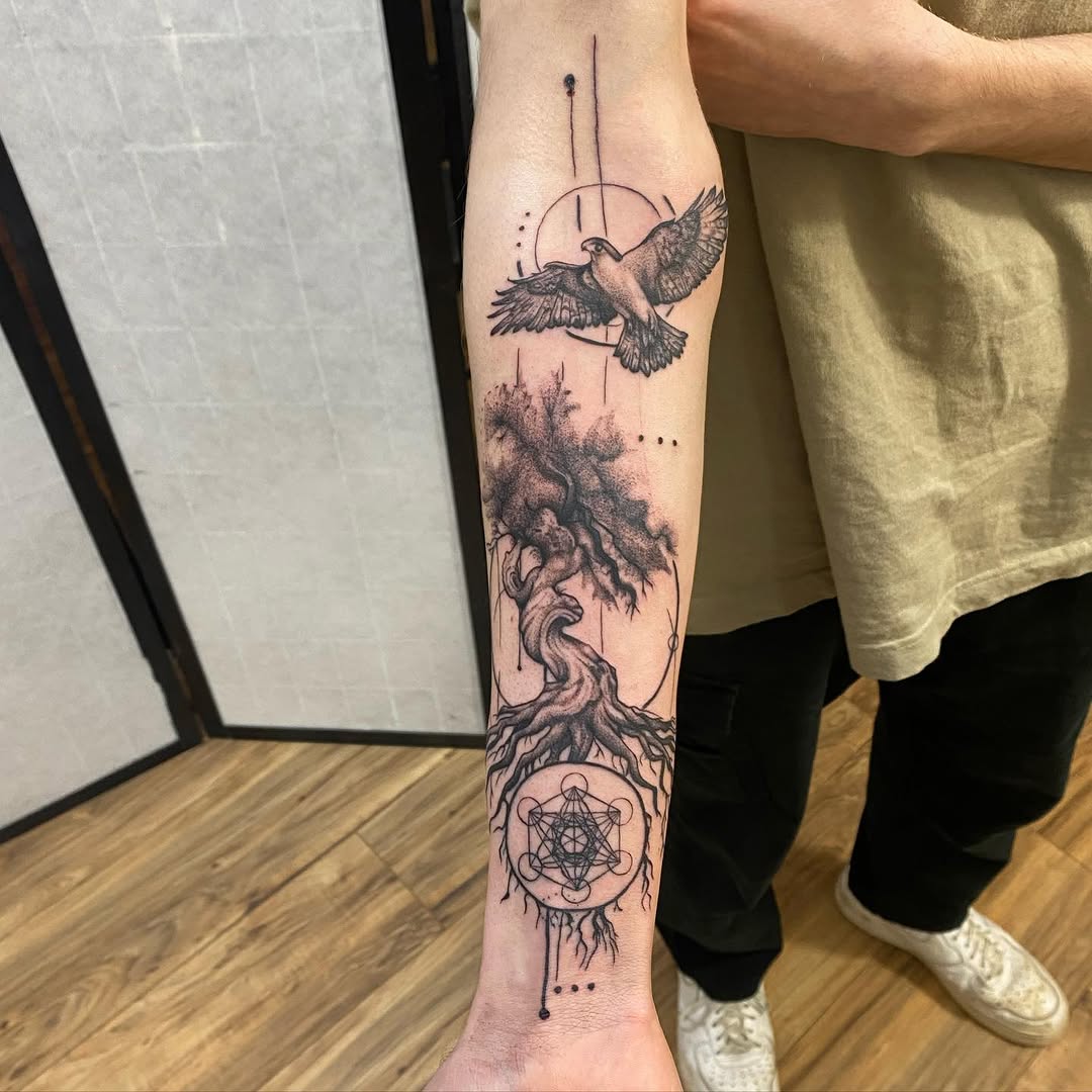 Tattoo by @tatsbyalexandra — realism, geometric