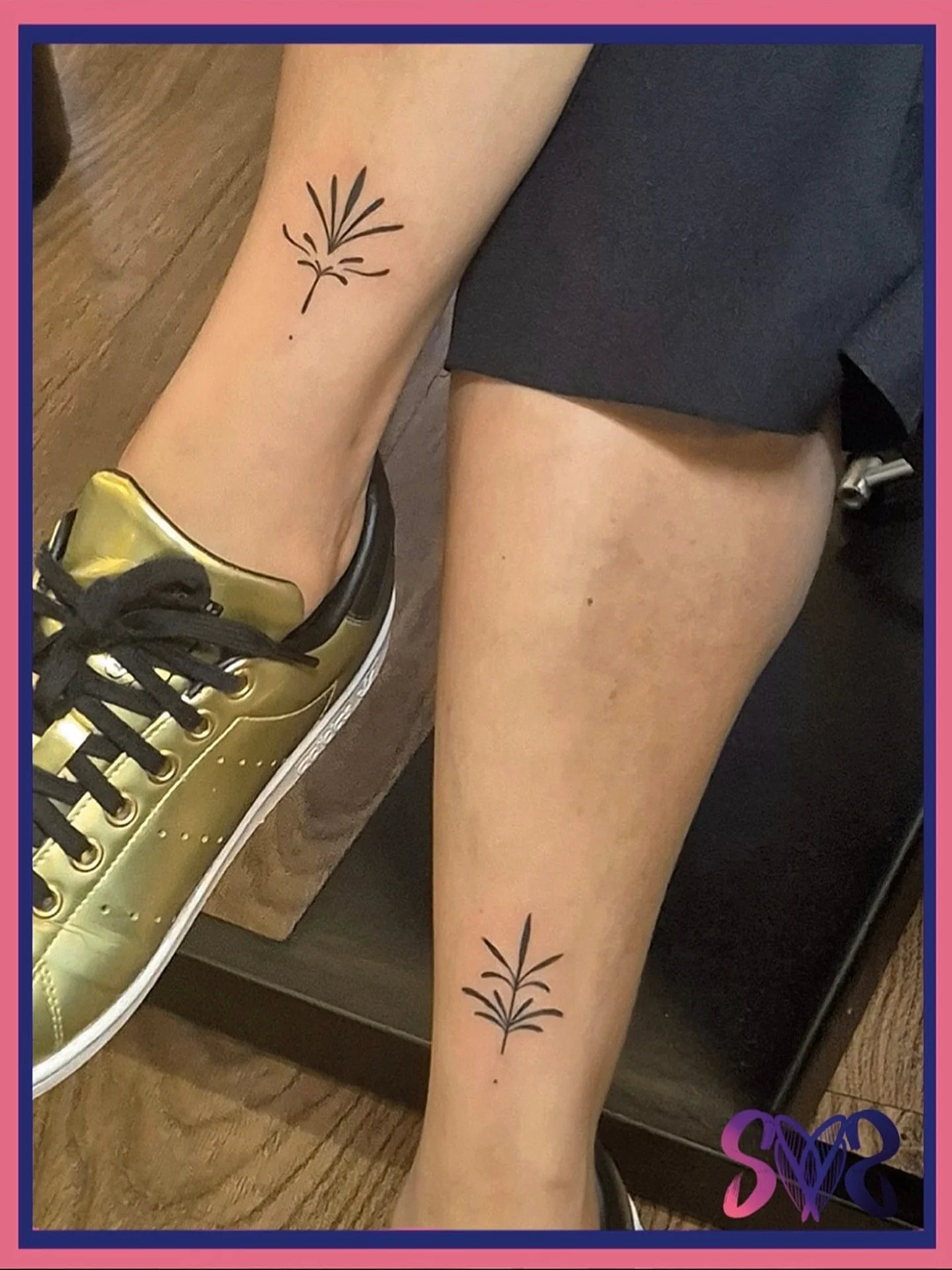 Plant minimalist tattoo on the forearm by Sooz, Tours, Centre-Val de Loire