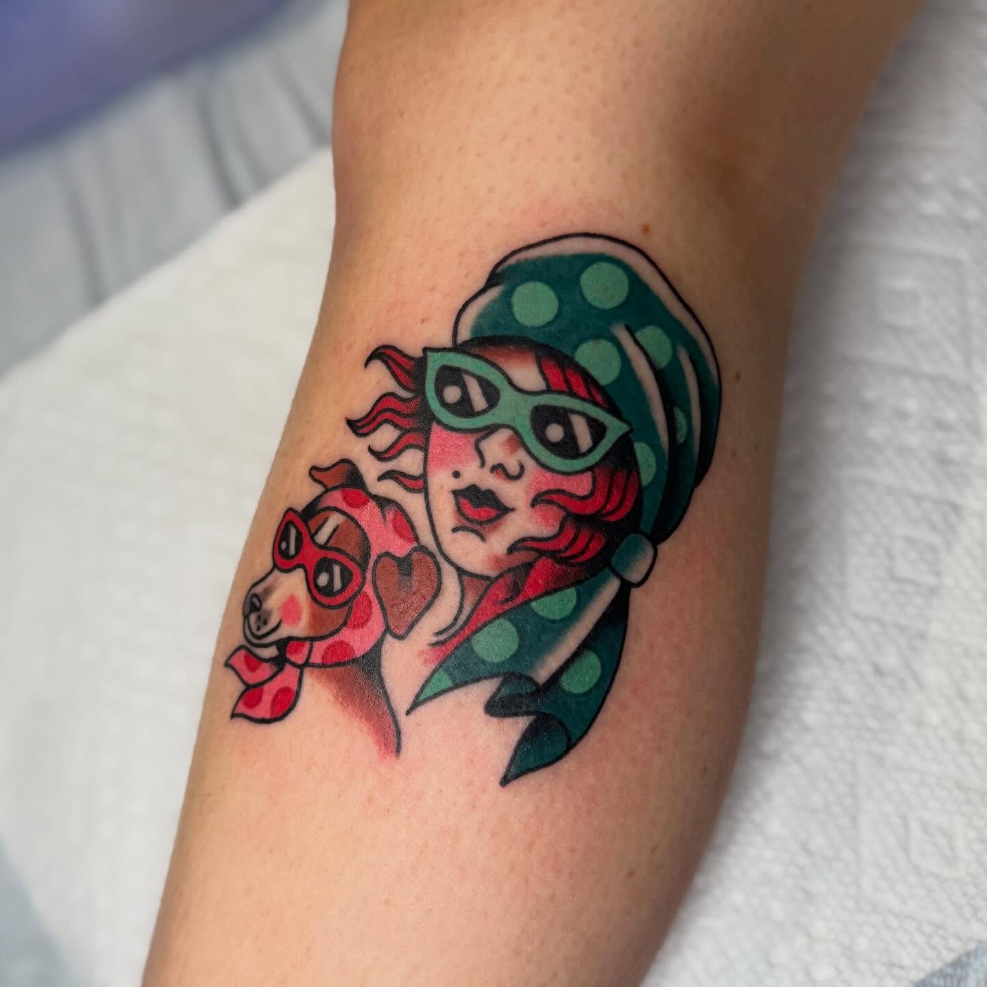 Tattoo by @elleyax — american_traditional, trash_polka