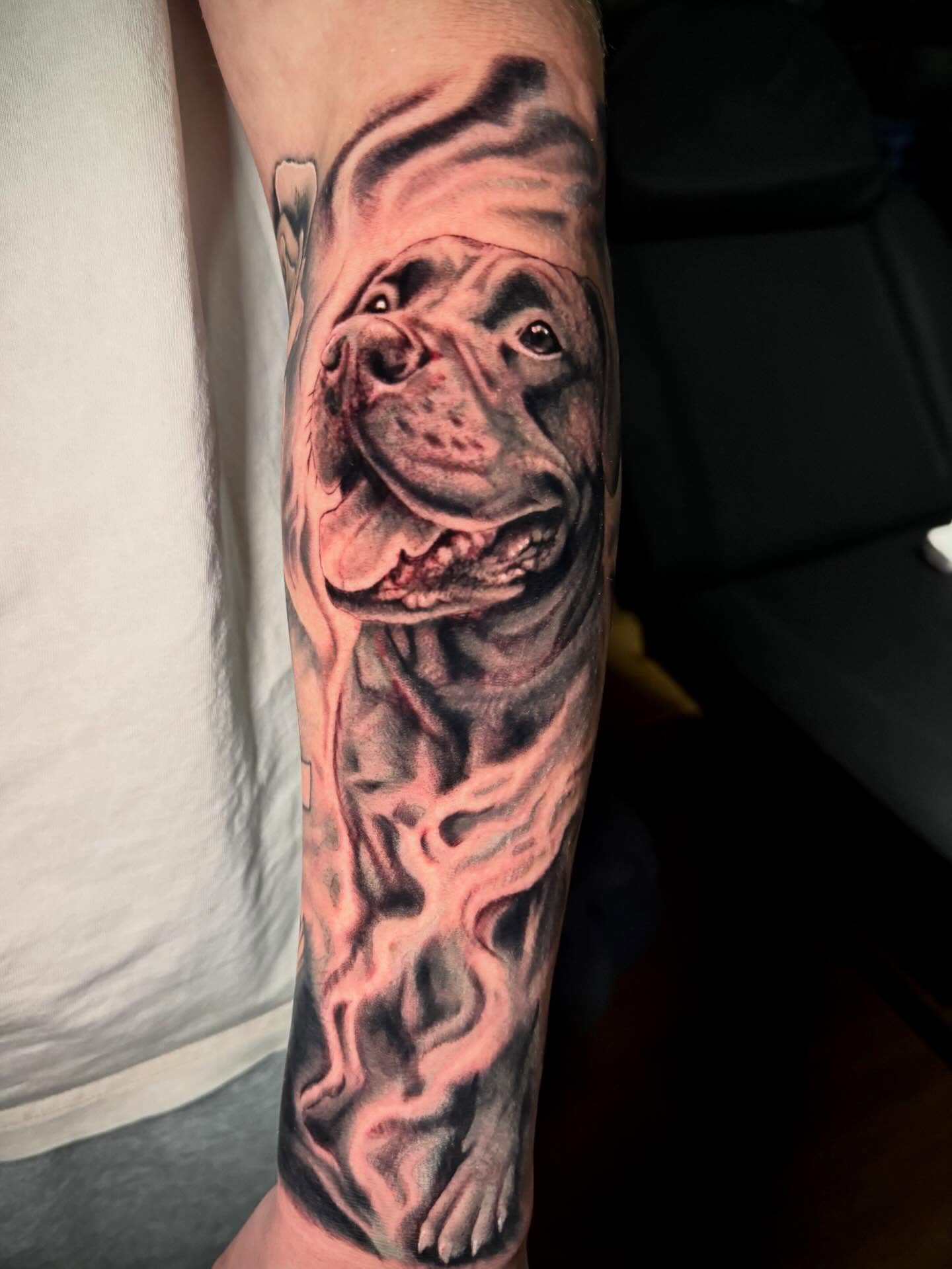 Tattoo by @nategtattoo — realism, black_and_grey