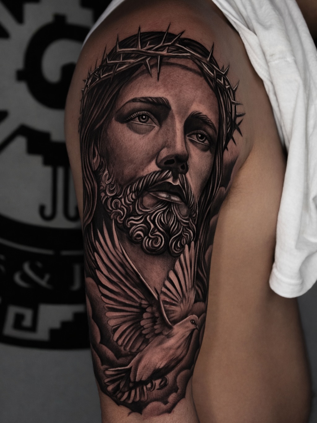 Tattoo by @dreamchaserink — black_and_grey, realism