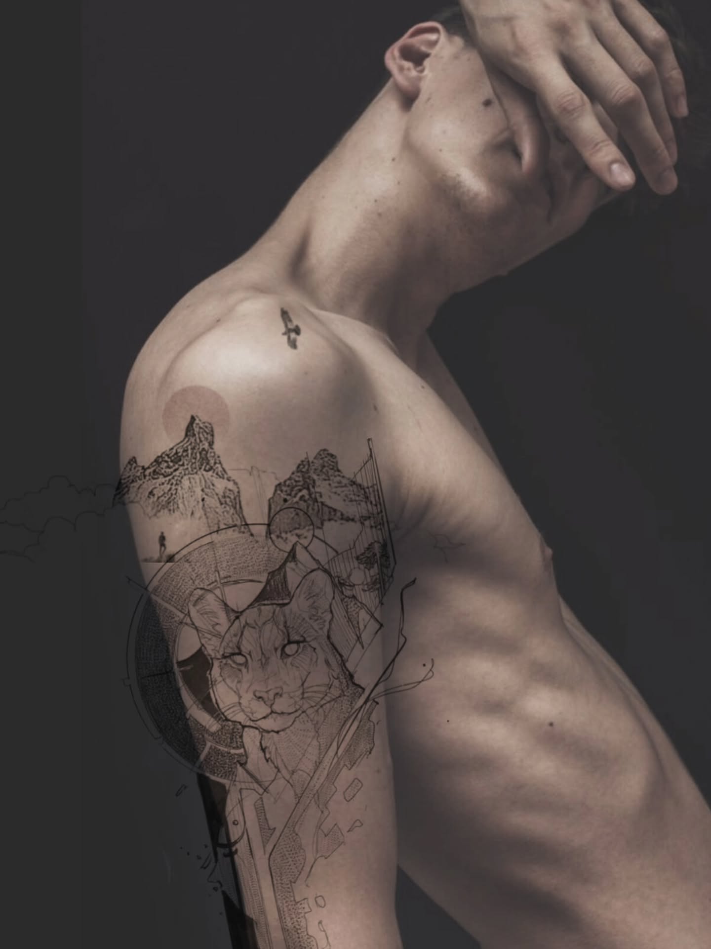 Tattoo by @hinstzart — black_and_grey, geometric