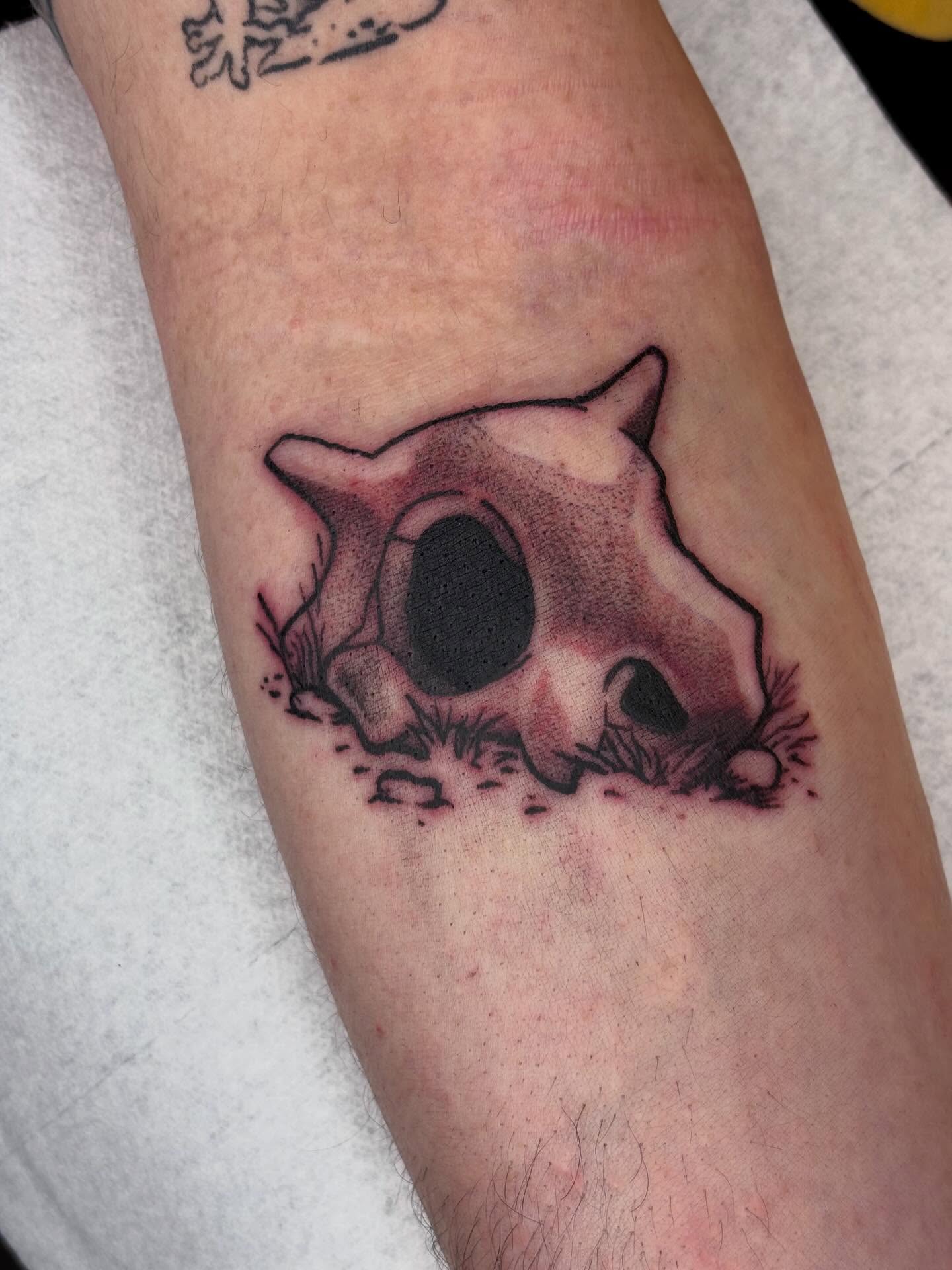 Skull black and grey tattoo on the forearm by π»πΈπ½π½, Ypsilanti, Michigan