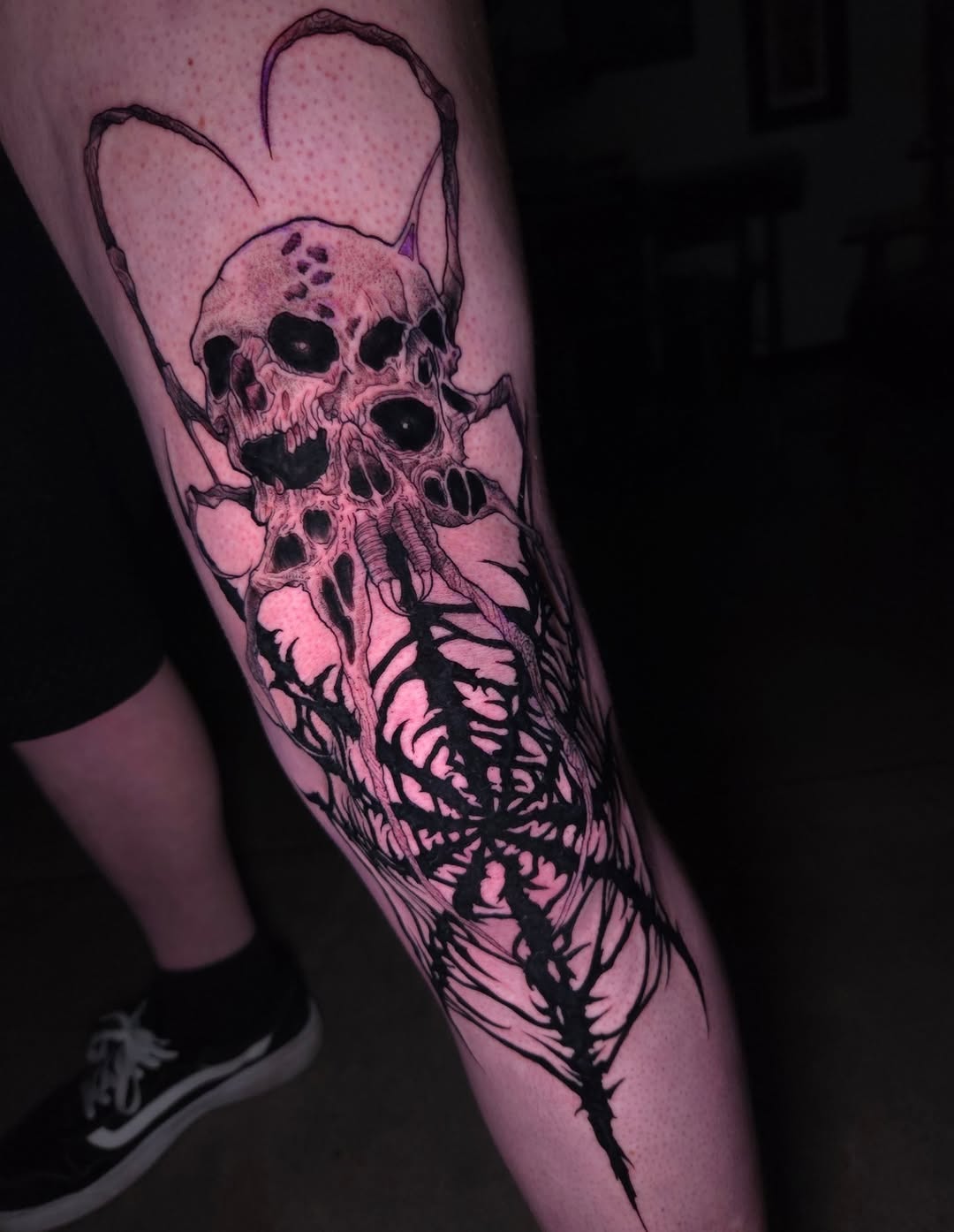 Tattoo by @devanv_tattoos — dark_realism, blackwork