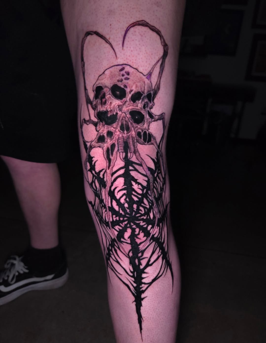 Tattoo by @devanv_tattoos — dark_realism, blackwork