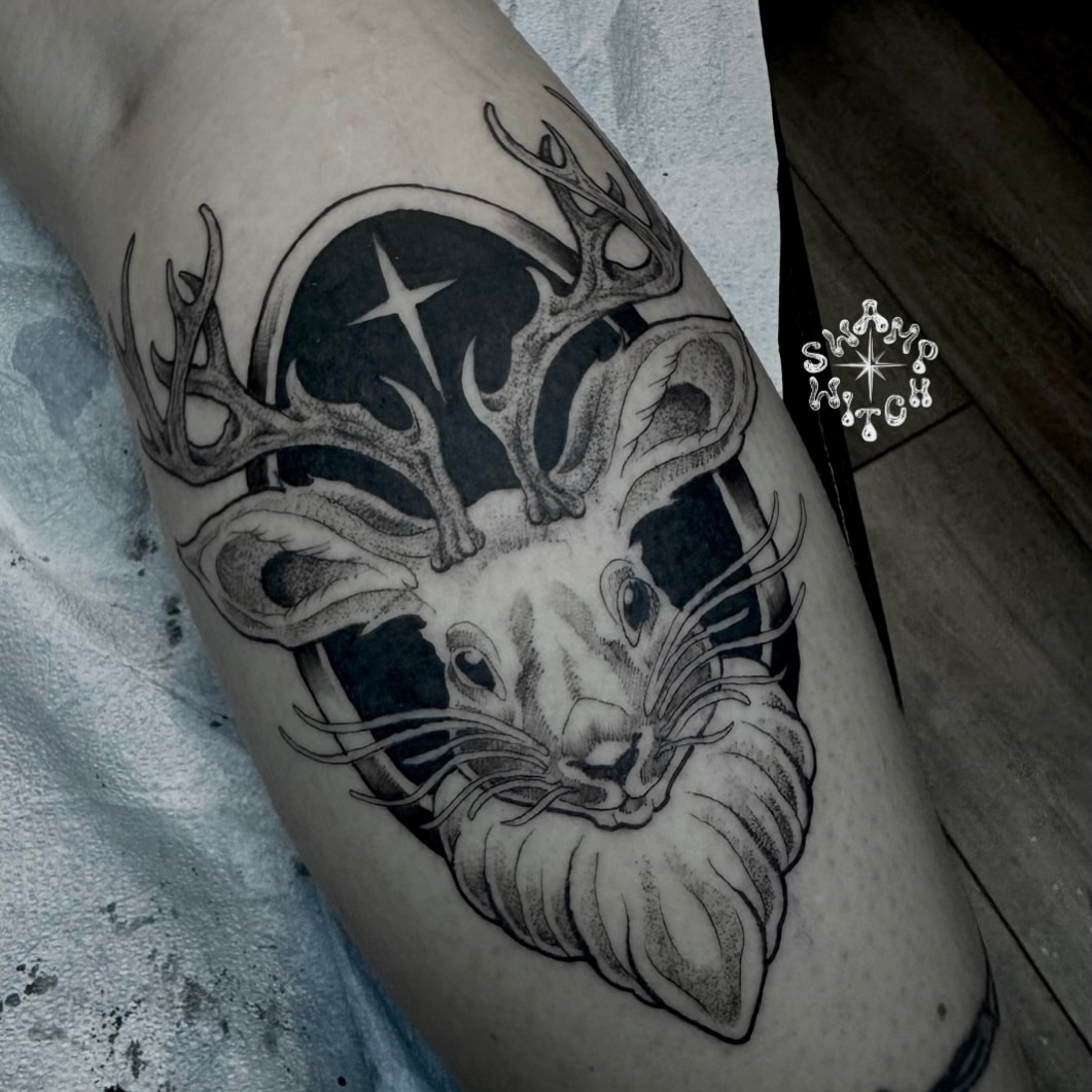 Tattoo by @swamp.witch.tattoos โ black_and_grey, realism