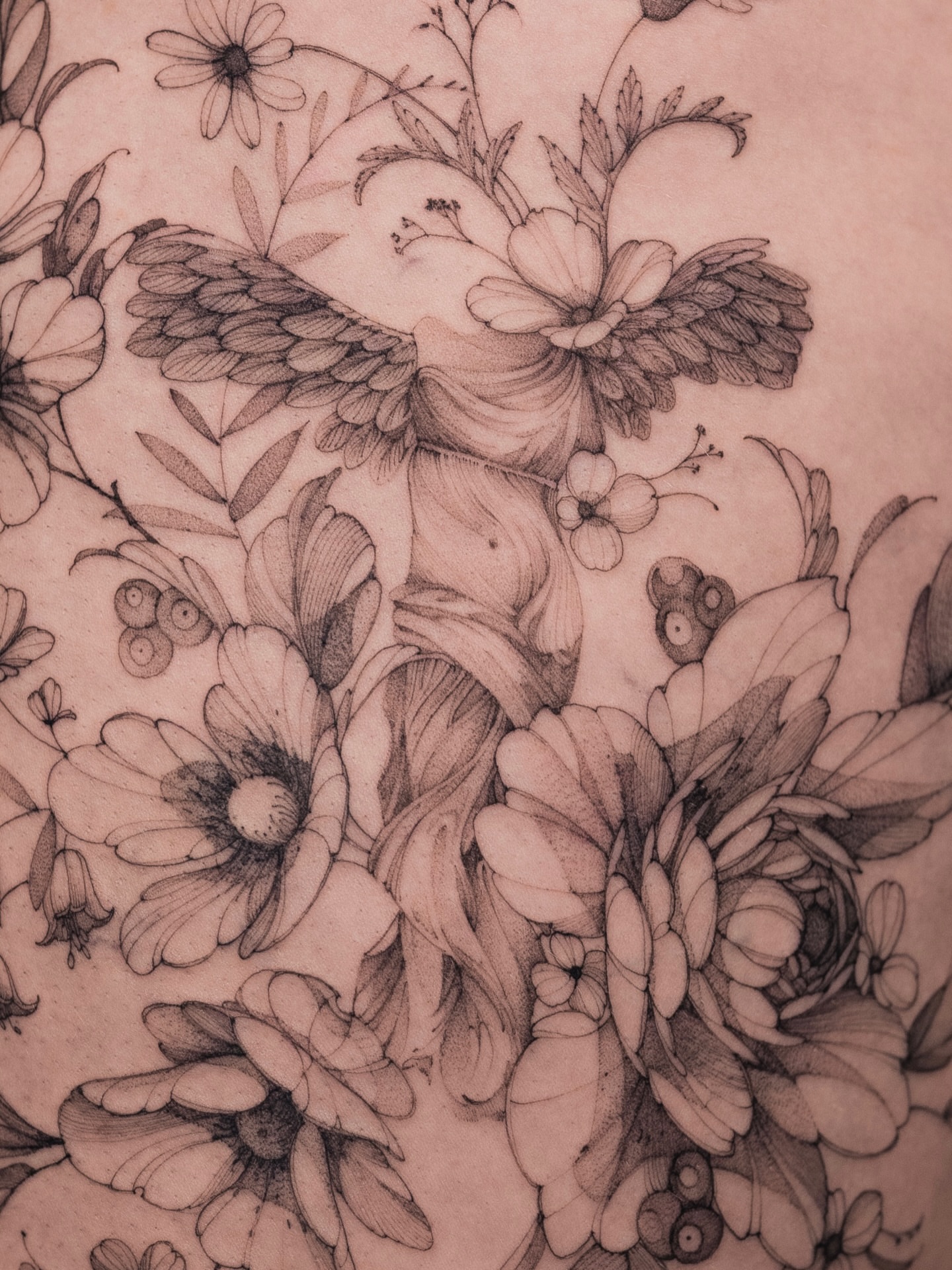 Floral arrangement realism tattoo by Yuliia Babych tattoo AUSTIN