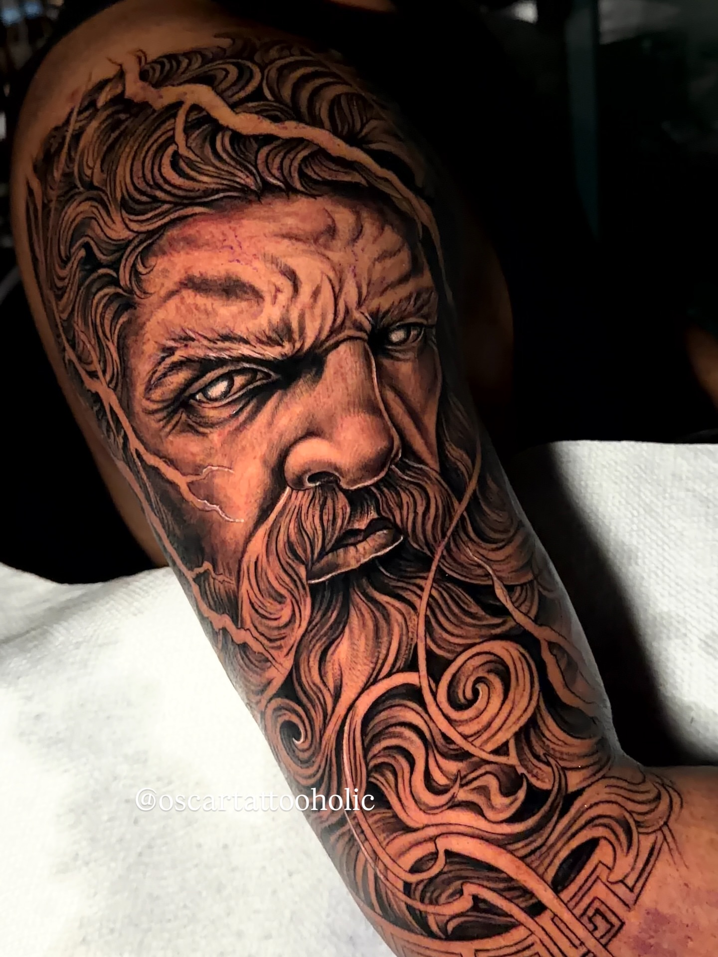 Tattoo by @oscartattooholic — realism, black_and_grey