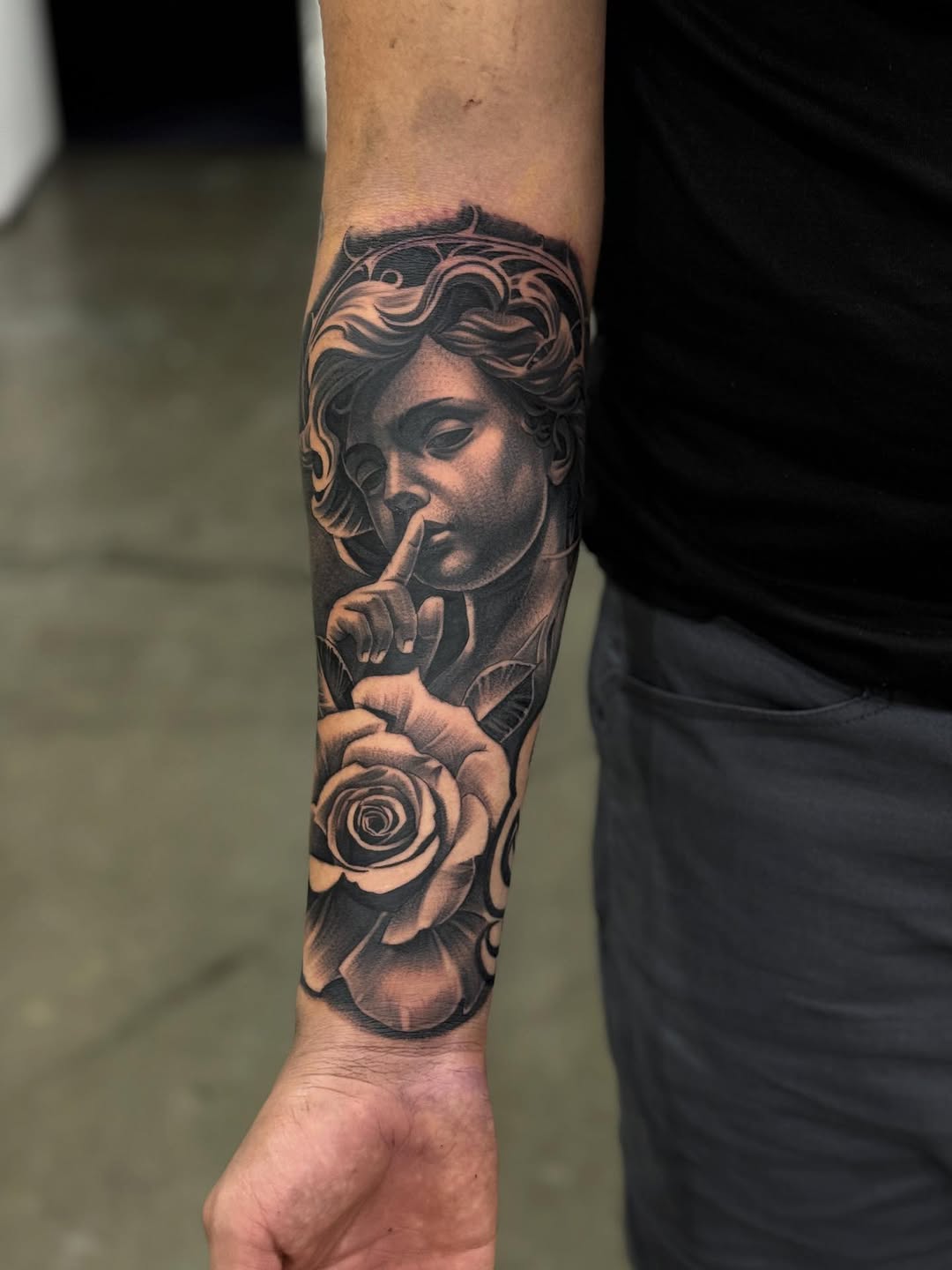 Tattoo by @tattoo_isaac562 — realism, black_and_grey