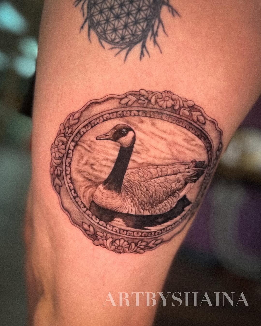 Tattoo by @artbyshaina — realism, black_and_grey