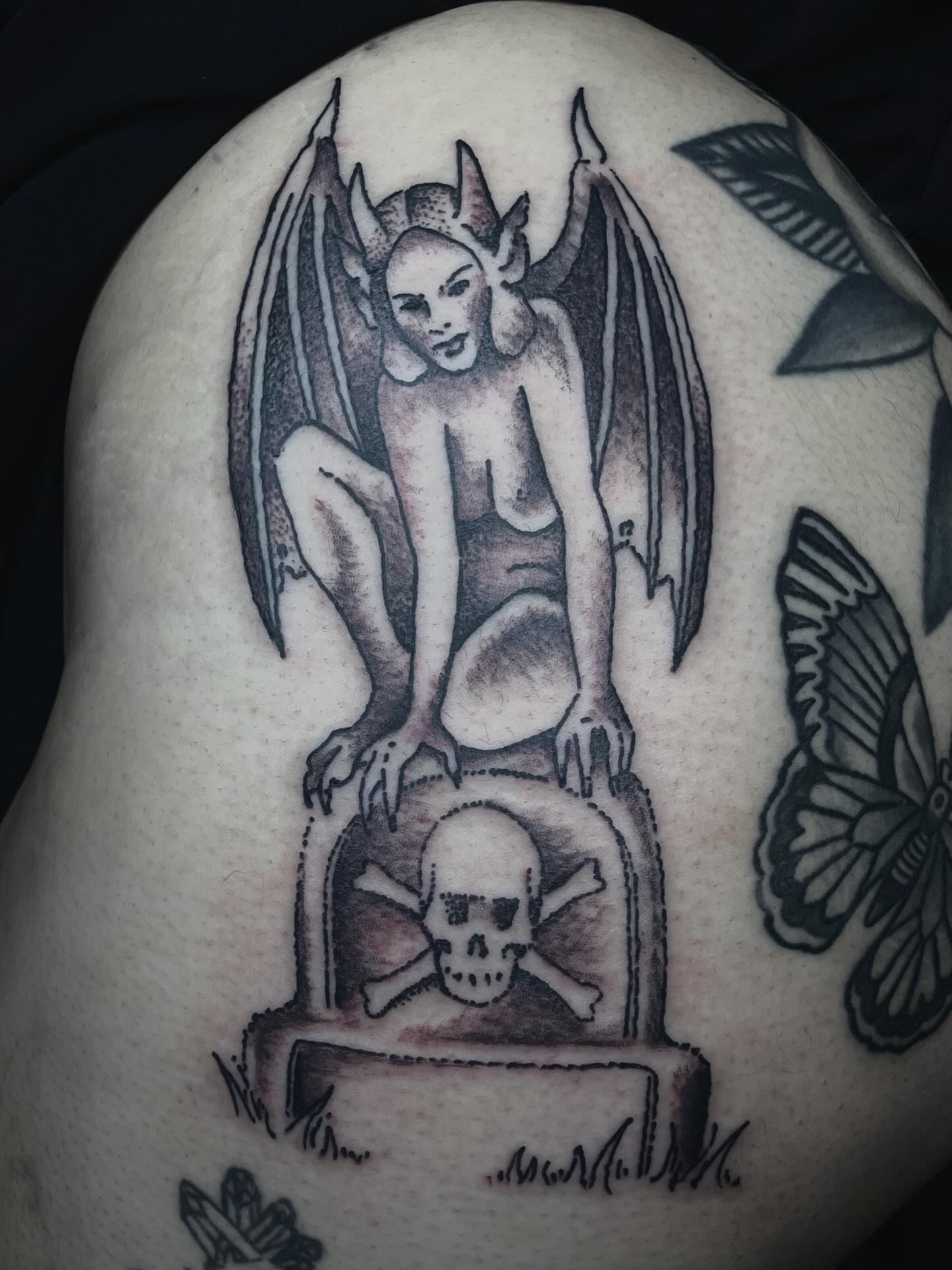 Tattoo by @audri_adorned — black_and_grey