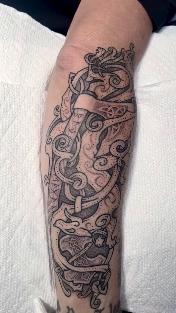 Tattoo by @woodrowtattoo — japanese_irezumi, black_and_grey