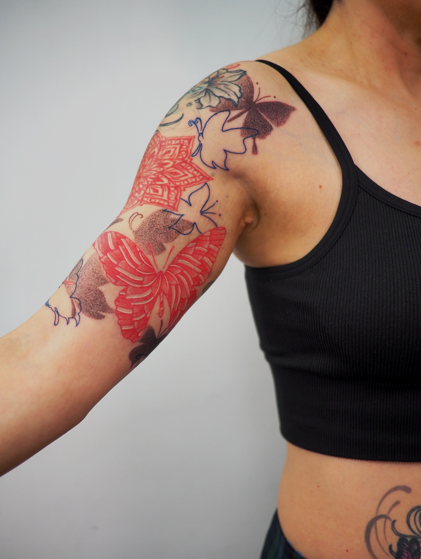Tattoo by @jimmyyuen — american_traditional, dotwork