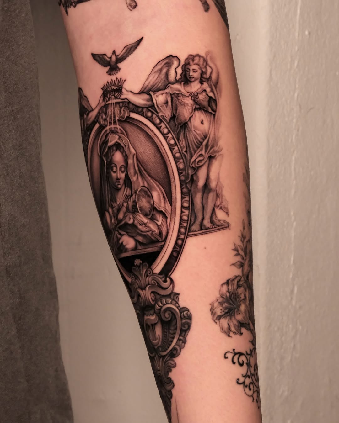 Tattoo by @a_youngg_____ β realism, black_and_grey