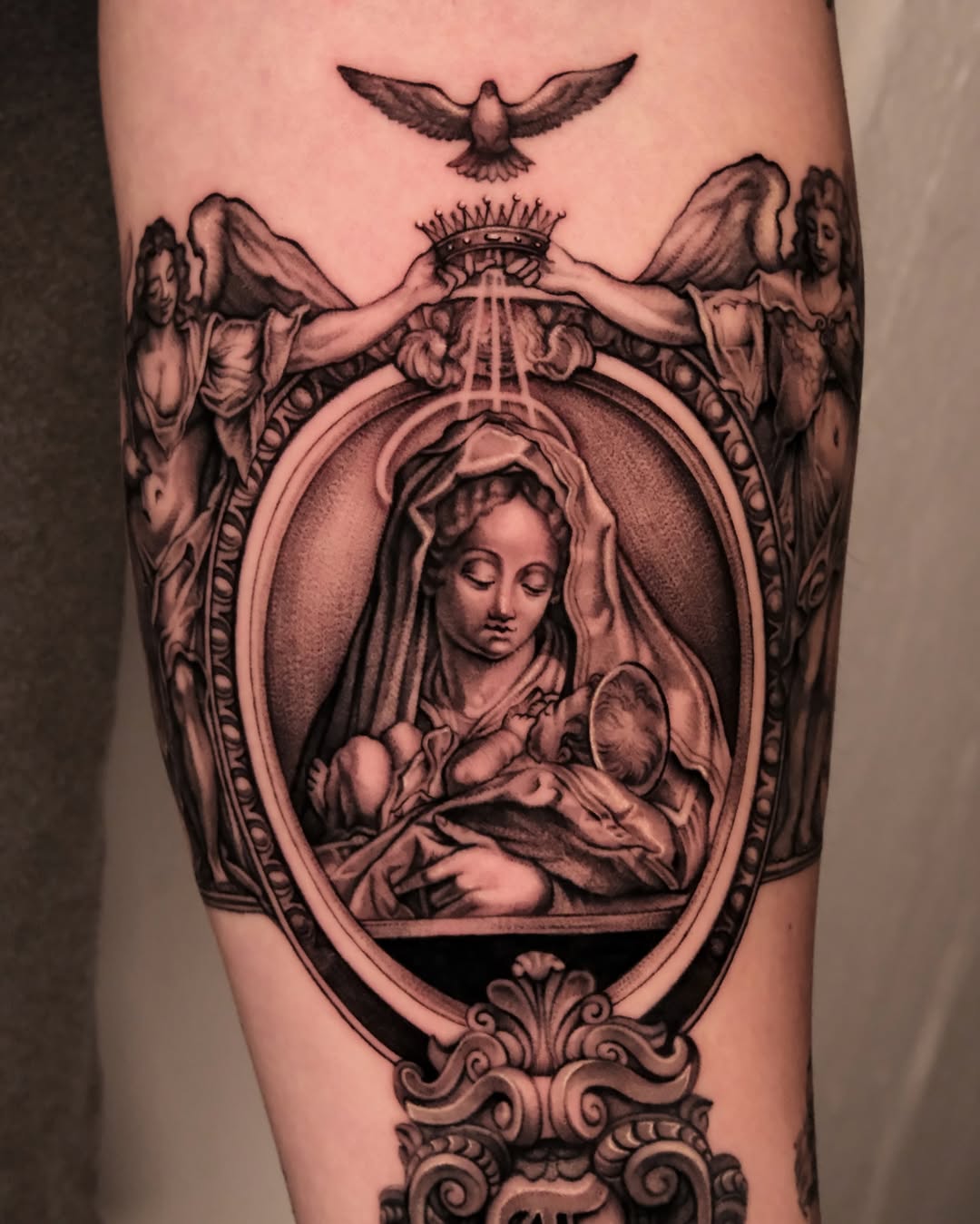 Tattoo by @a_youngg_____ β realism, black_and_grey