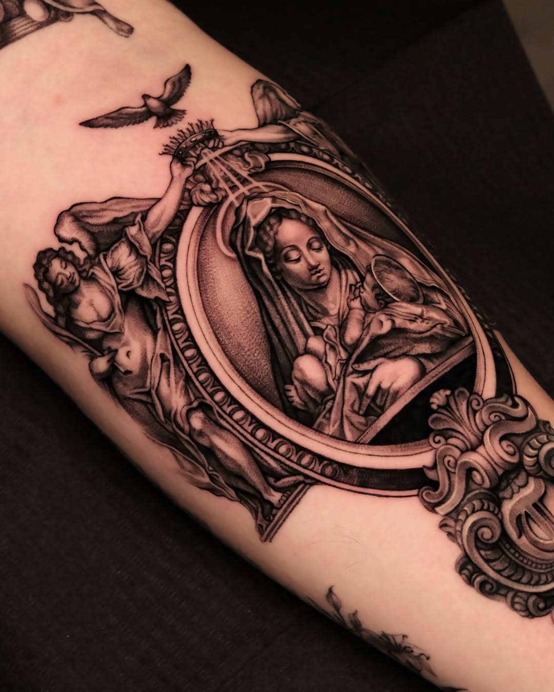 Tattoo by @a_youngg_____ β realism, black_and_grey