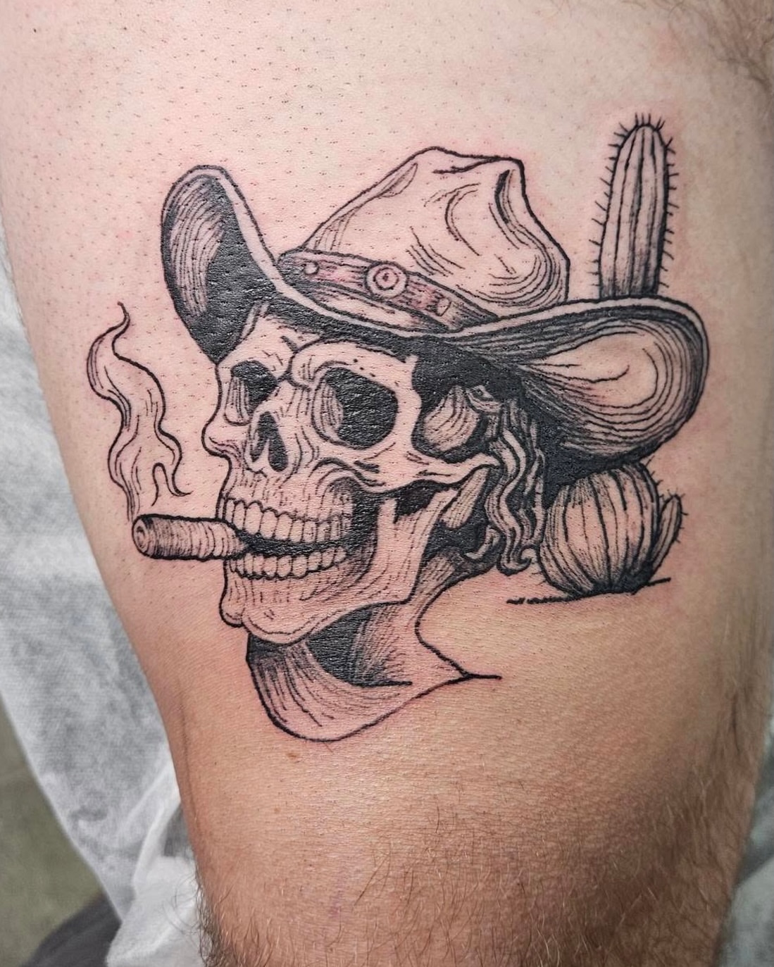 Tattoo by @angrygnometattoo — black_and_grey, realism