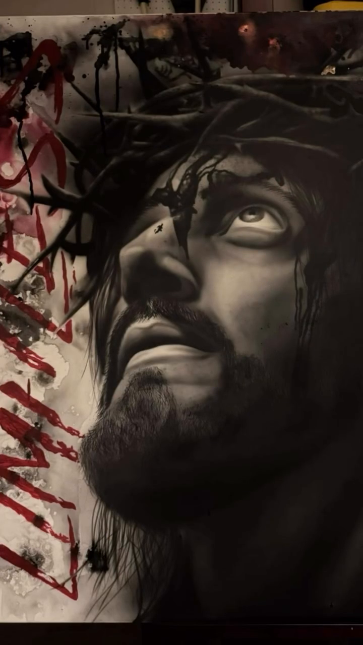 Jesus Christ realism tattoo by Michael Getz