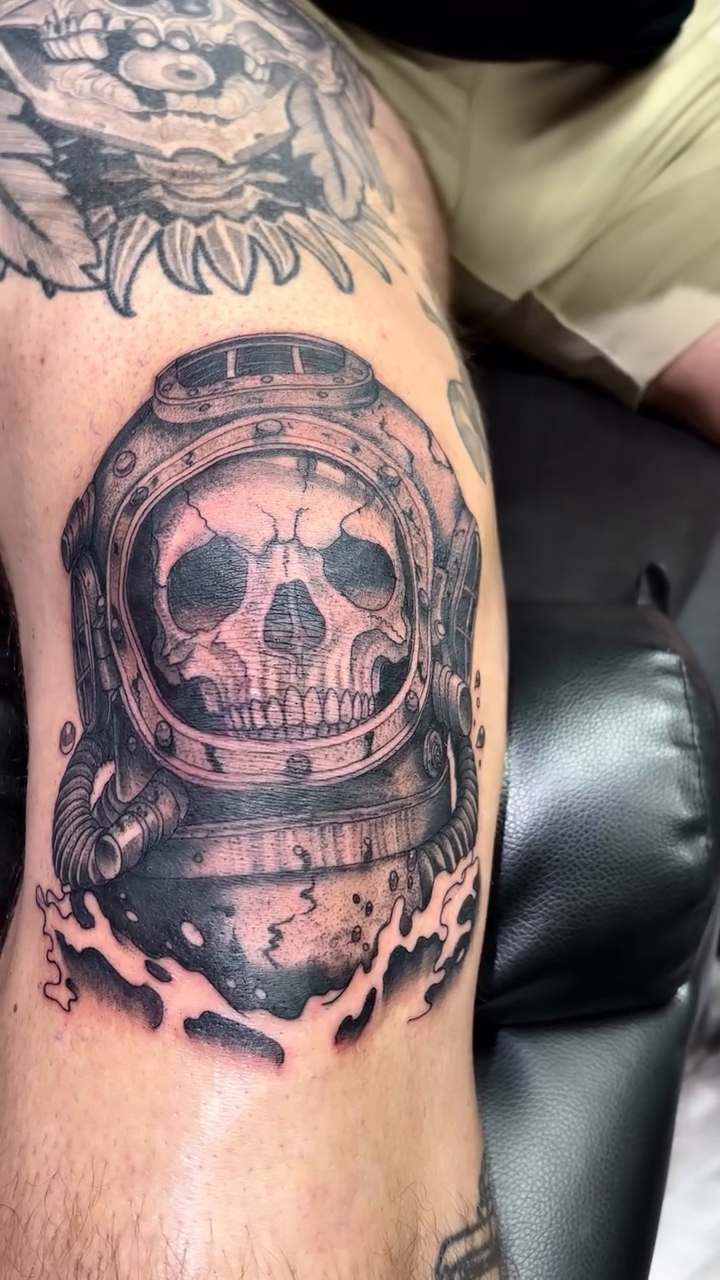 Tattoo by @luismarrufotattoo — realism, black_and_grey