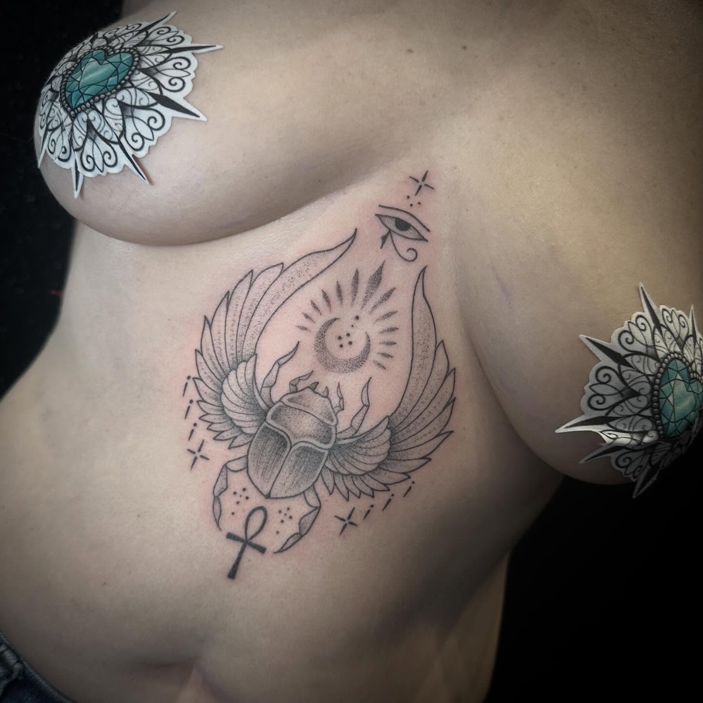 Tattoo by @inkedbysavanna — dotwork, geometric