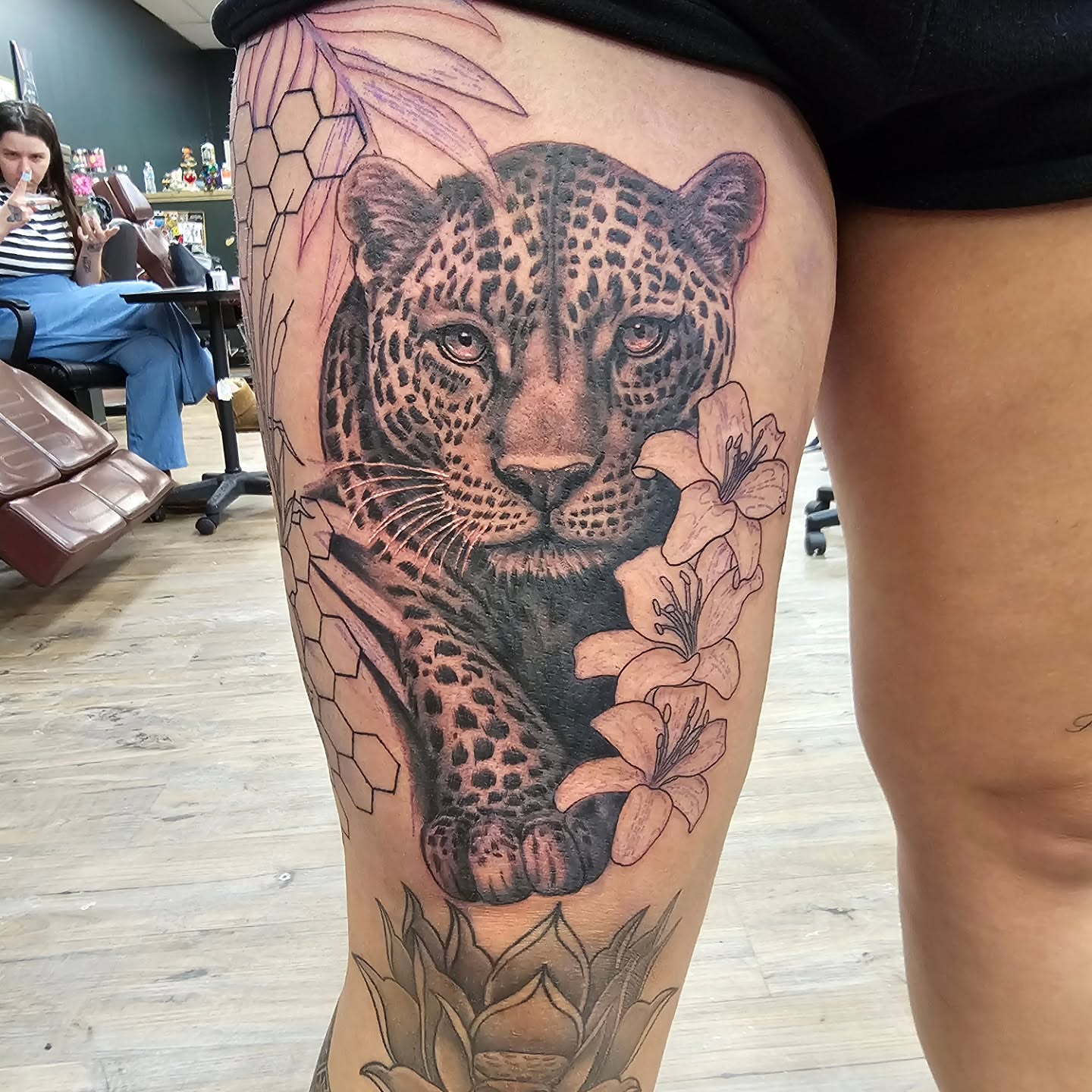 Tattoo by @indeedilly — realism, dotwork