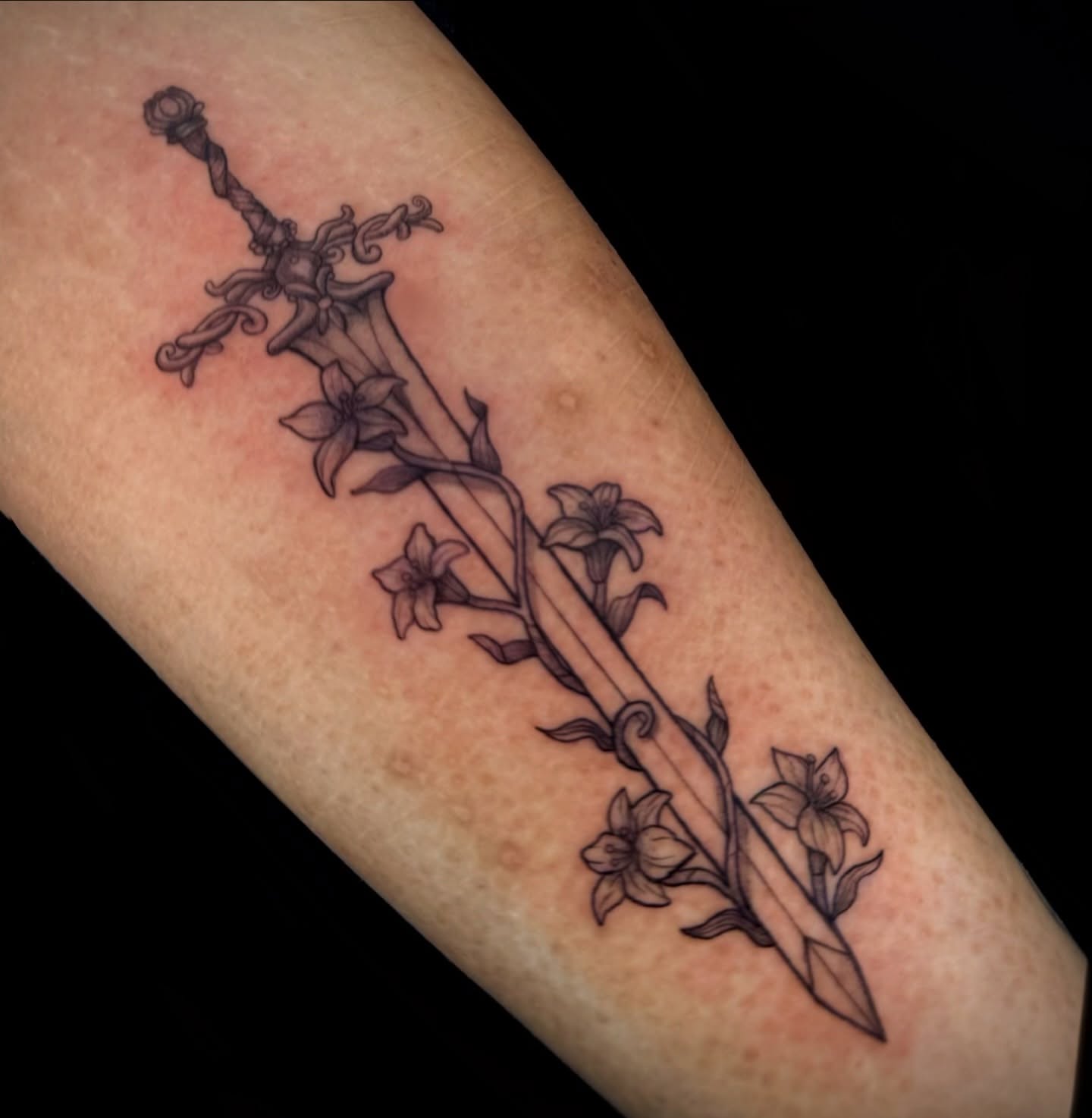 Tattoo by @astrochocobo — black_and_grey