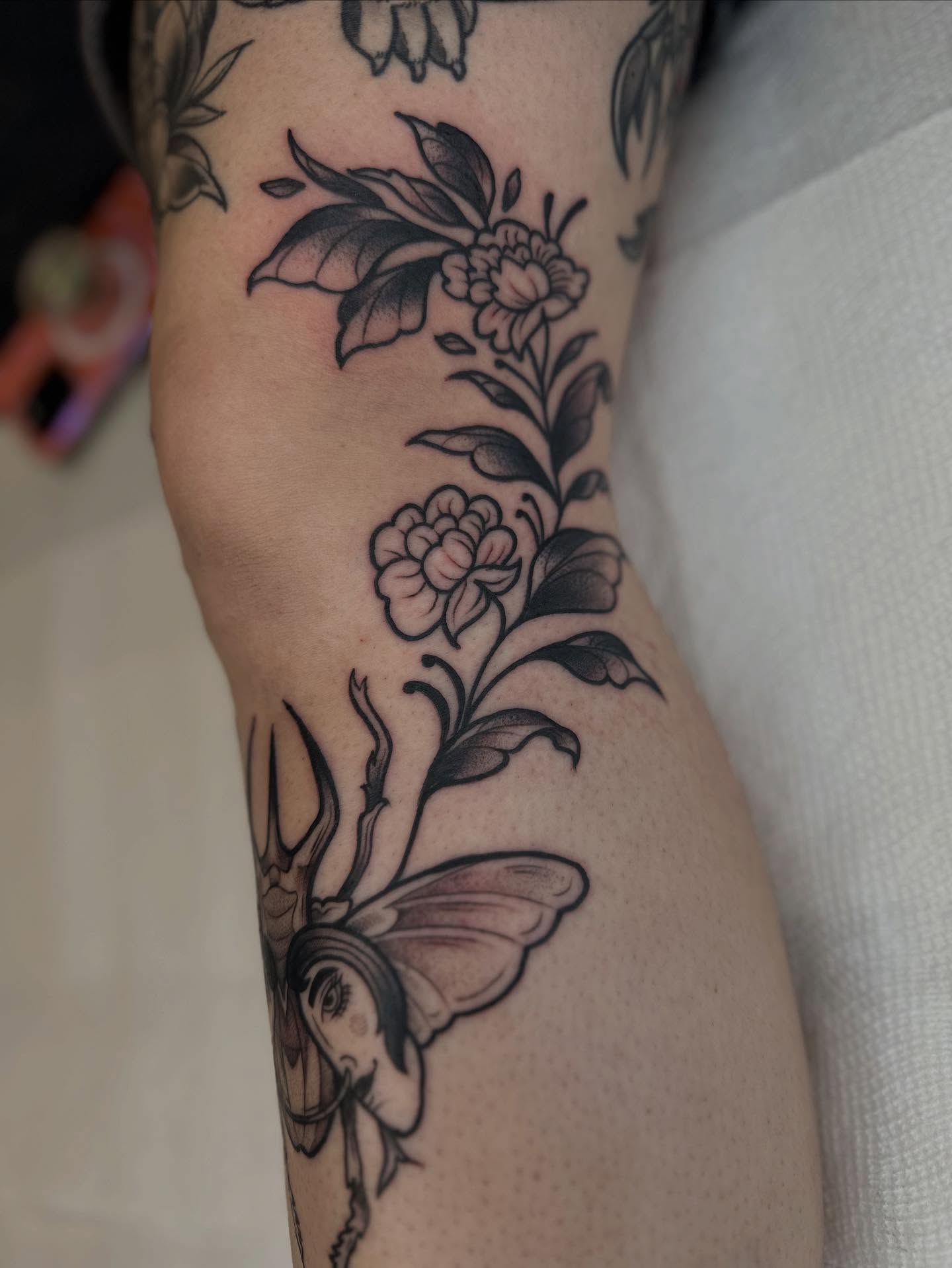 Tattoo by @hyenainks — american_traditional, black_and_grey