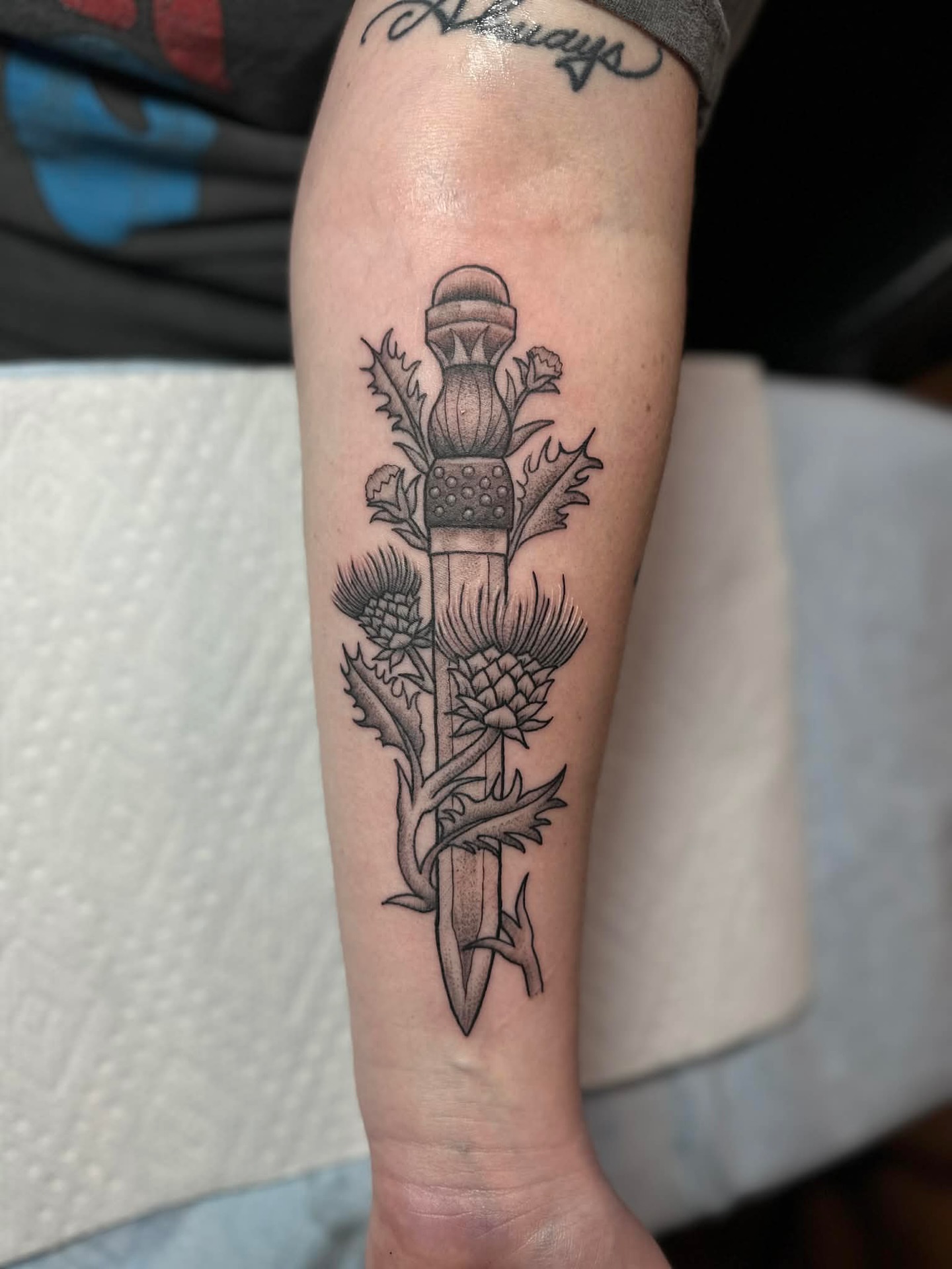 Tattoo by @mallorytattoos — black_and_grey