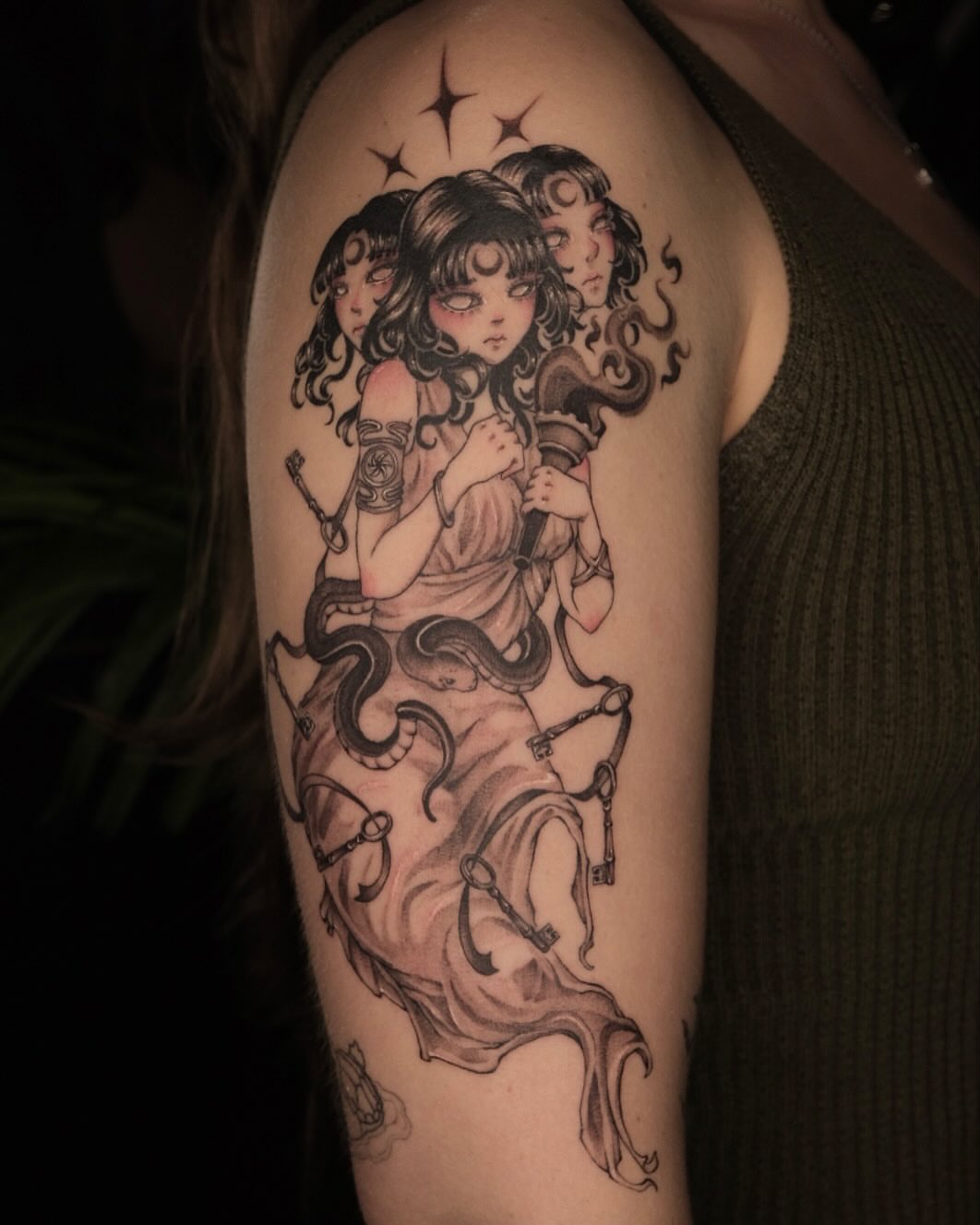 Tattoo by @misaxinks — black_and_grey, realism